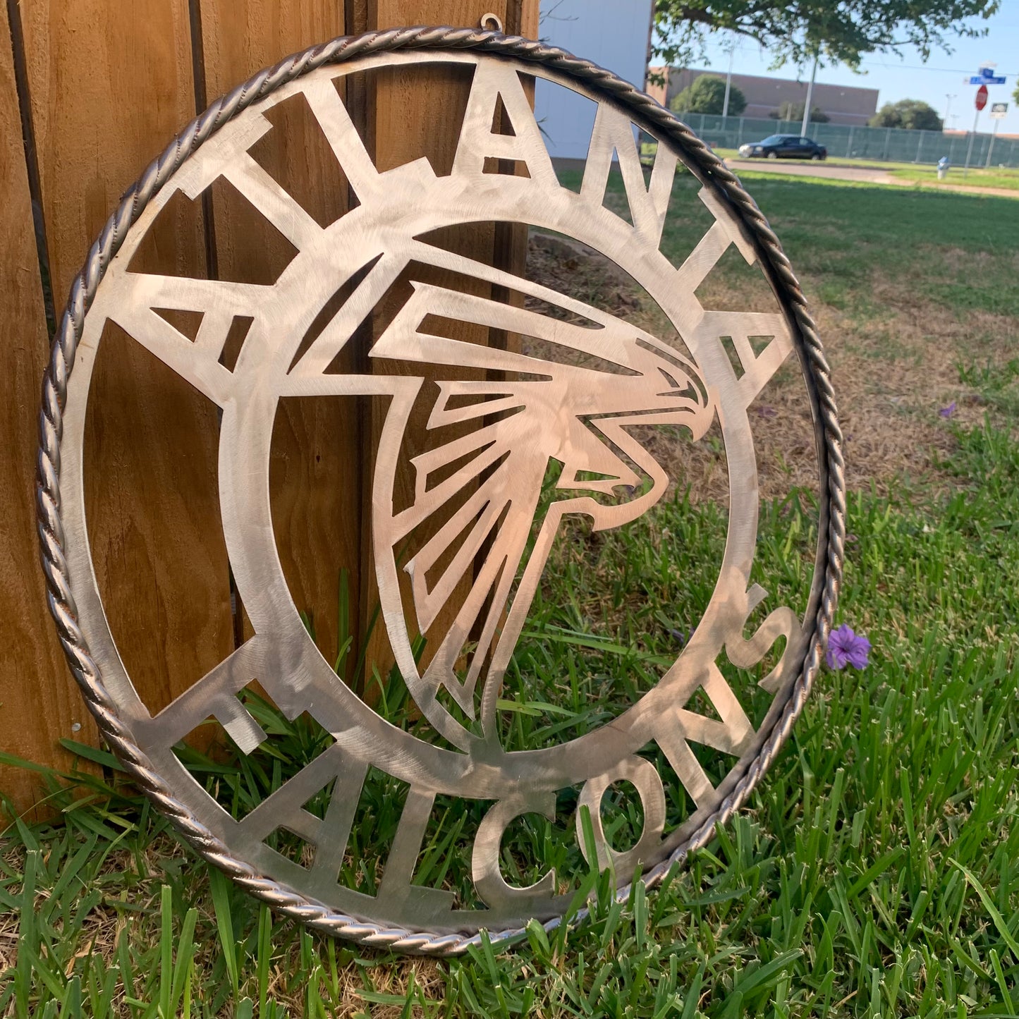 18", 24", 32", 36" ATLANTA FALCONS CUSTOM RAW METAL VINTAGE CRAFT TEAM SIGN HANDMADE