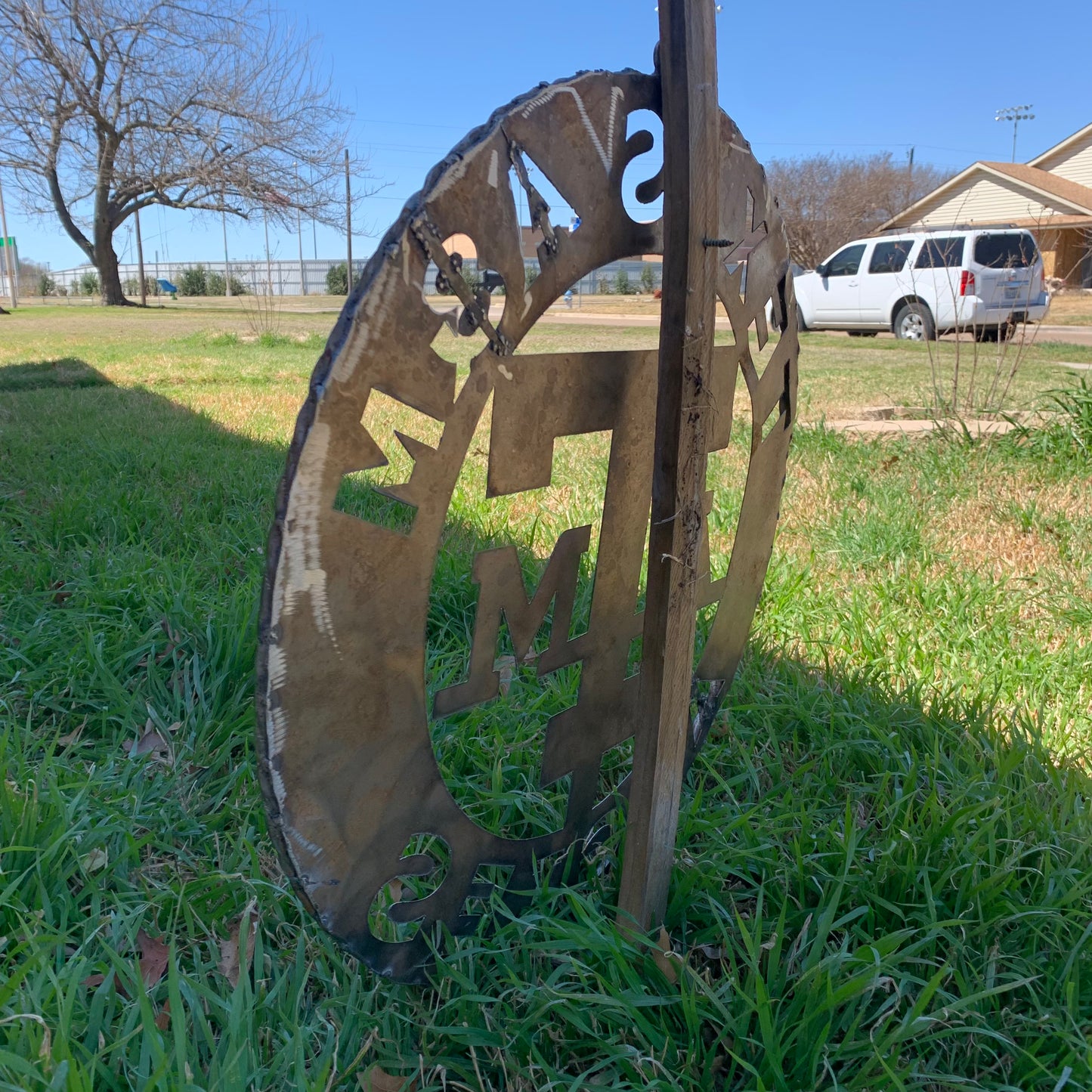 TEXAS A&M WIDE BAND RAW METAL CUSTOM VINTAGE CRAFT WALL ART TEAM SIGN HANDMADE