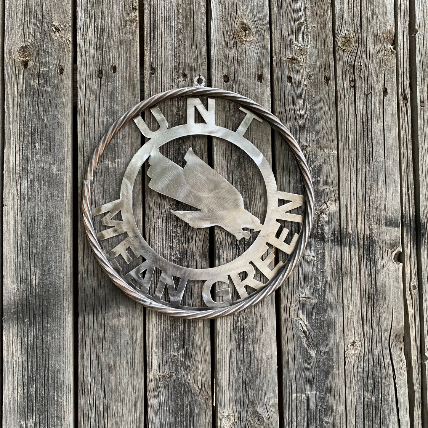 12", 18", 24", 32" UNT MEAN GREEN RAW METAL CUSTOM VINTAGE CRAFT WALL ART TEAM SIGN HANDMADE