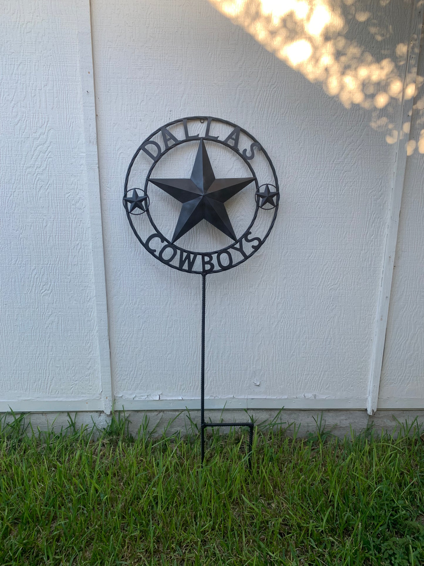 24" STAR & 34" STAKE DALLAS COWBOYS DECOR METAL ART WESTERN HOME WALL DECOR ALL RUSTIC BLACK STAR WITH 34" STAKE