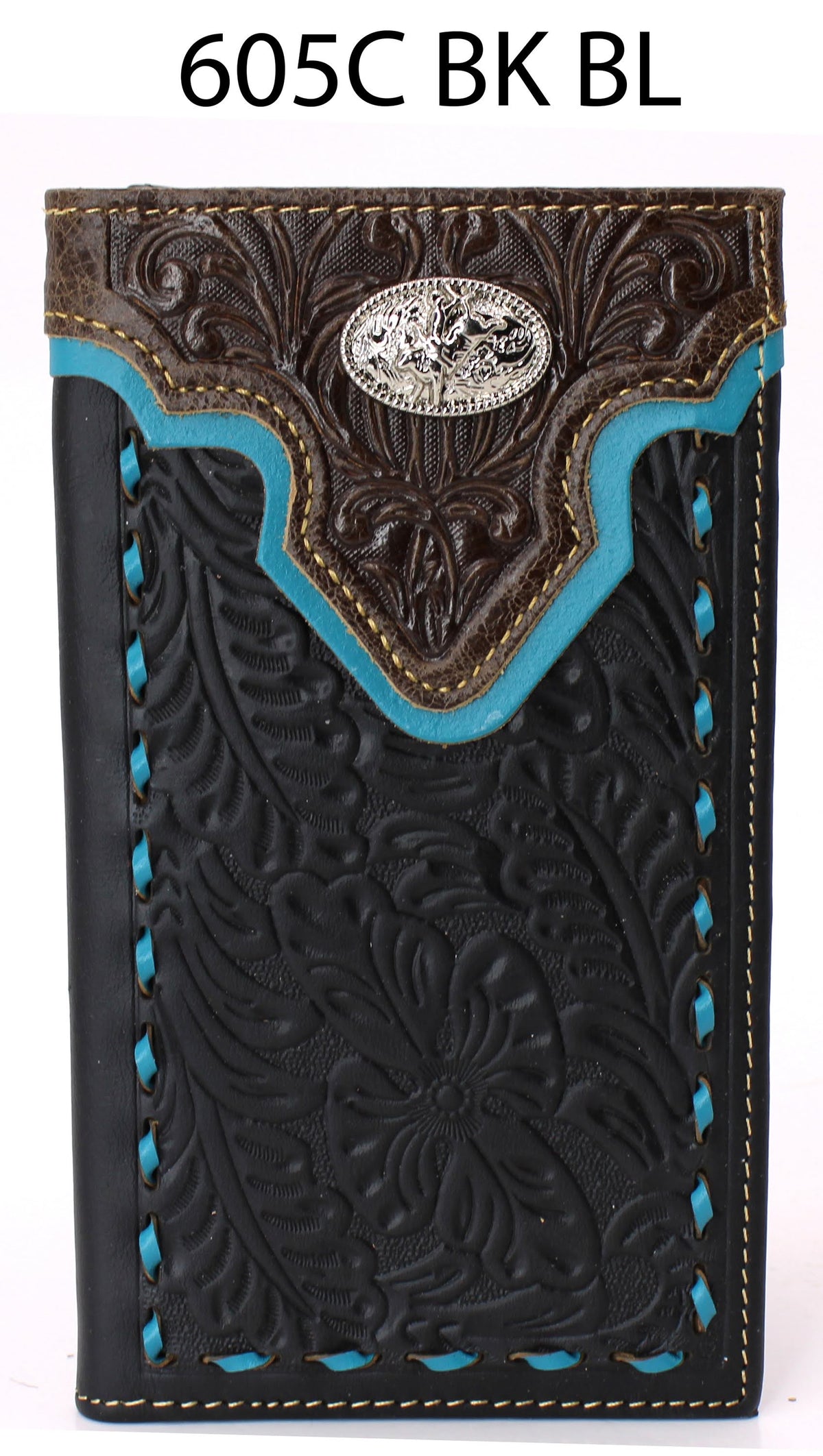 MEN'S GENUINE LEATHER CHECKBOOK WALLET WESTERN NEW