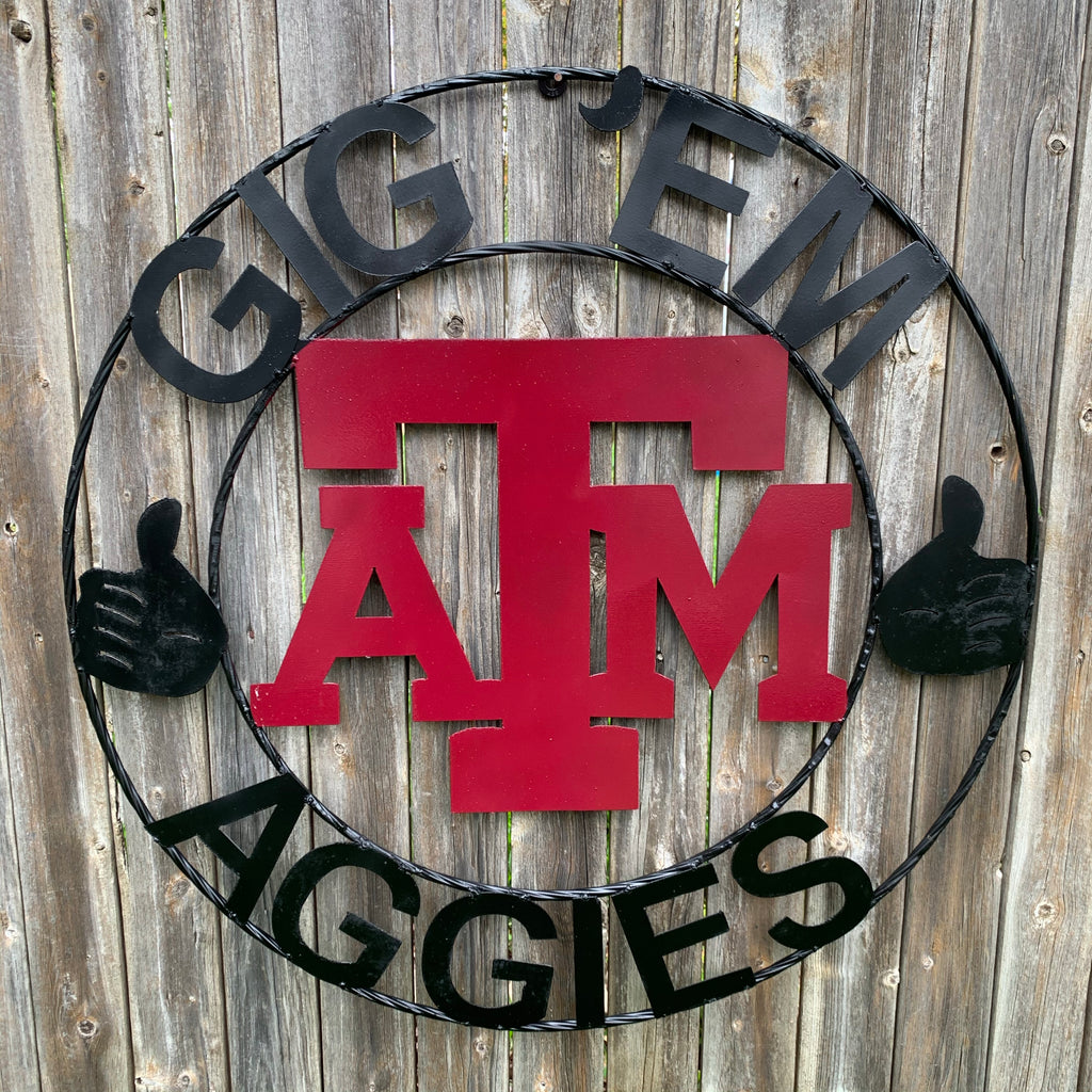 Gig’em Metal Aggie Sign