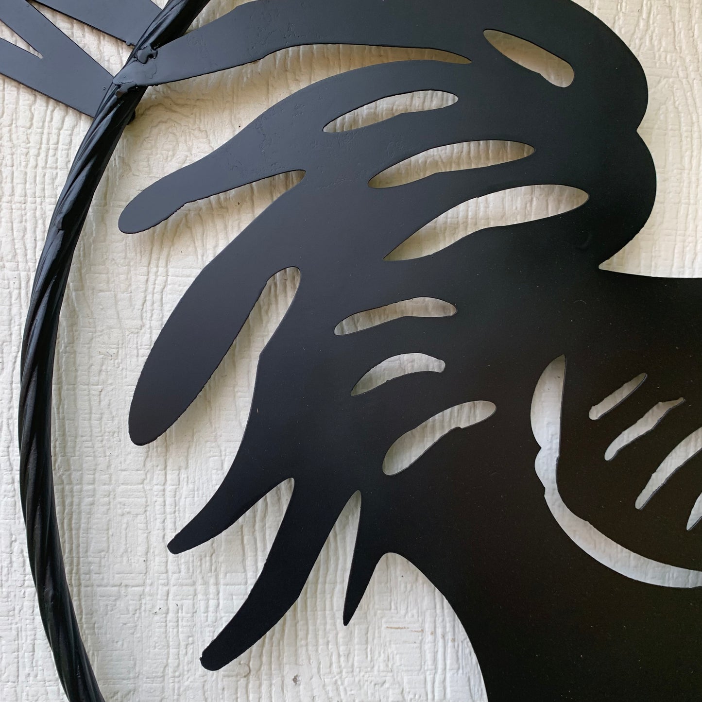 YOUR CUSTOM NAME BLACK ROOSTER LASERCUT METAL ART WITH RING DESIGN WESTERN METAL ANIMAL ART HOME WALL DECOR BRAND NEW