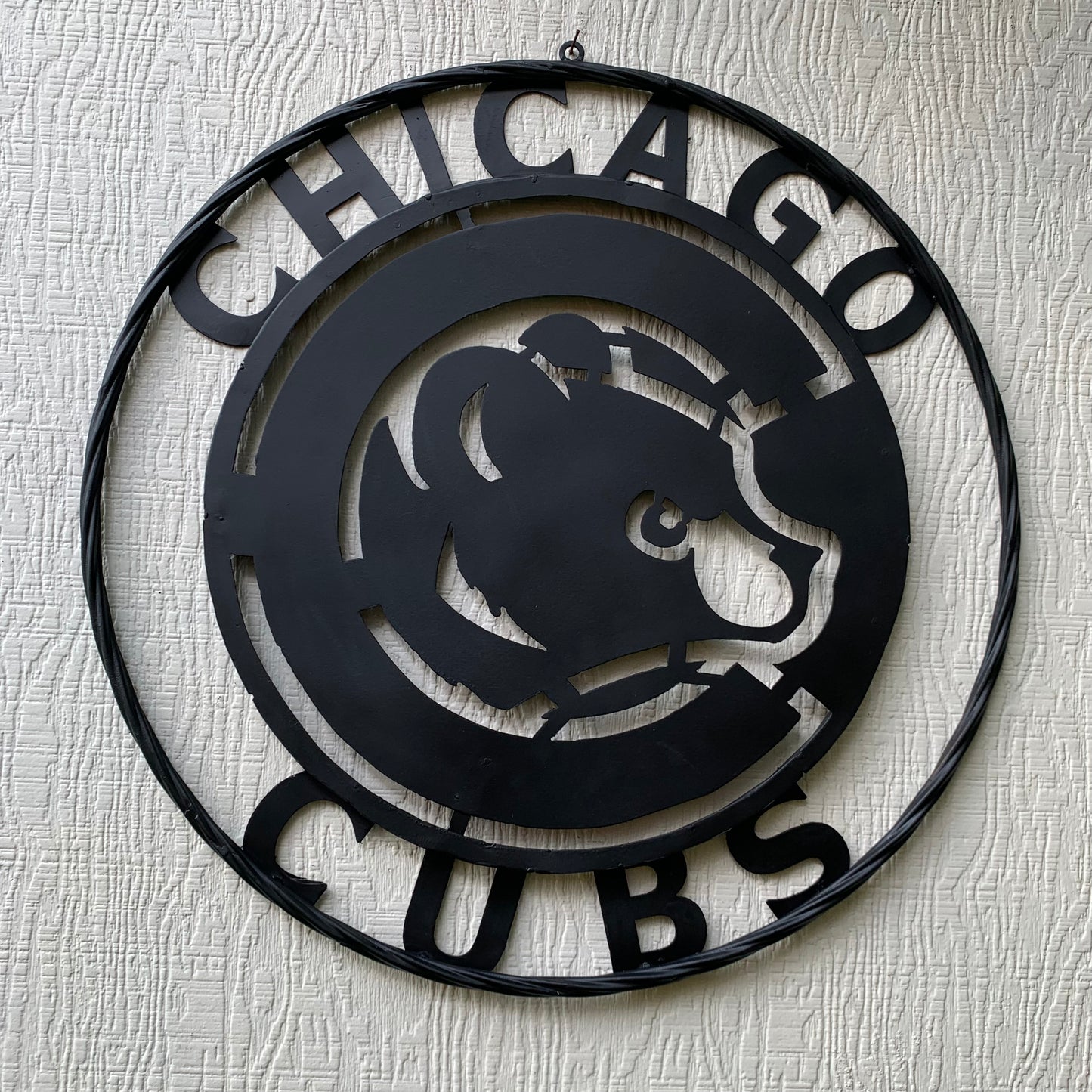 12", 18", 24", 32" CHICAGO CUBS CUSTOM BLACK & RAW METAL VINTAGE CRAFT TEAM SPORTS SIGN HANDMADE