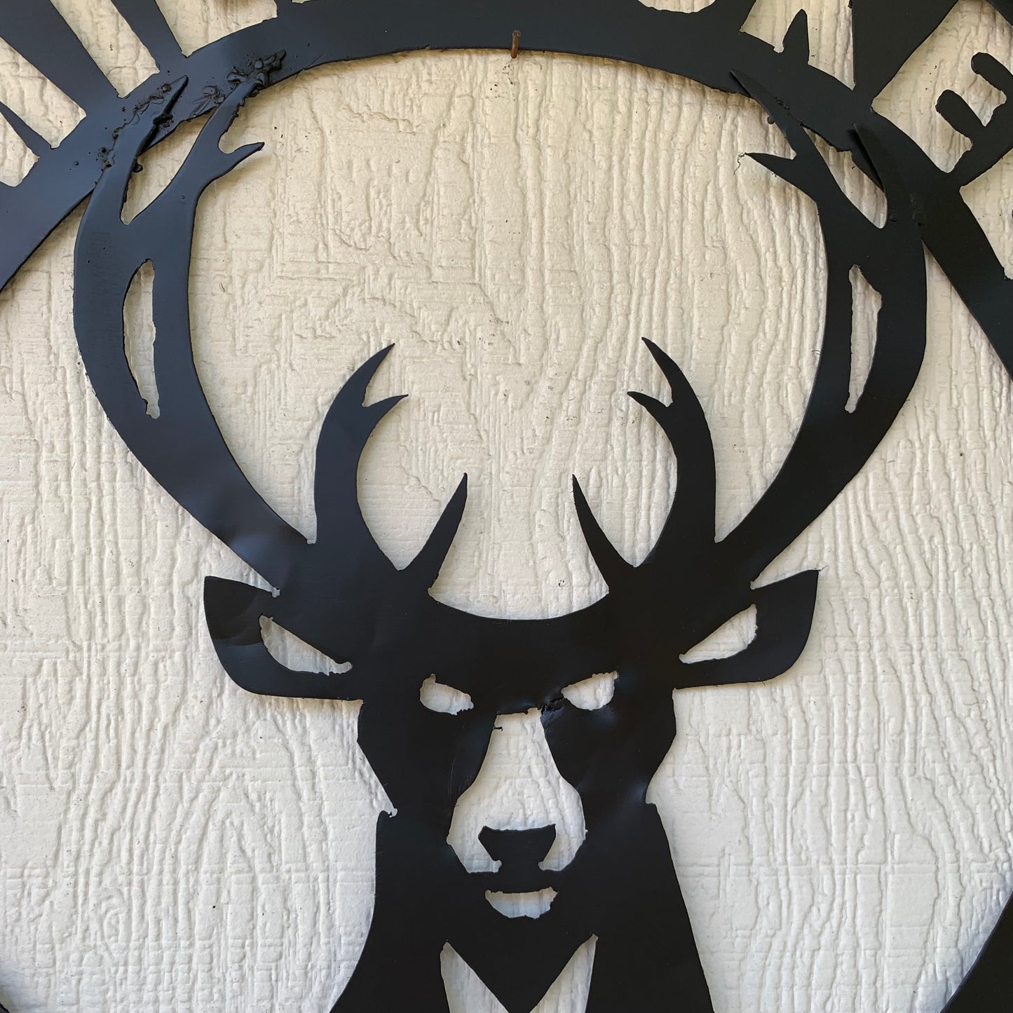24" MILWAUKEE BUCKS BLACK METAL WIDE BAND DISC STYLE METAL CUSTOM VINTAGE CRAFT TEAM SPORTS SIGN HANDMADE