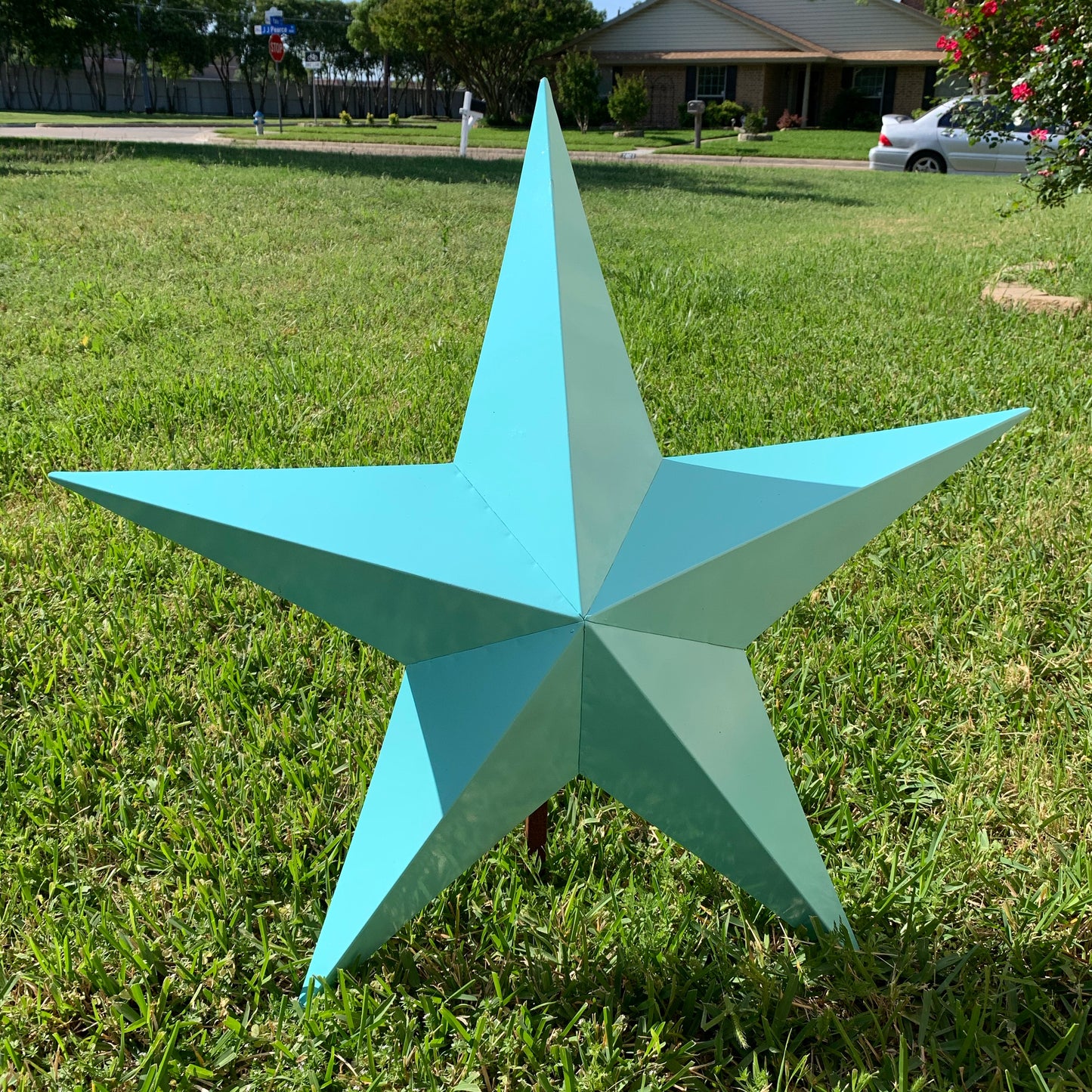 #EH11132 TURQUOISE BARN METAL STAR WALL ART WESTERN HOME DECOR HANDMADE NEW