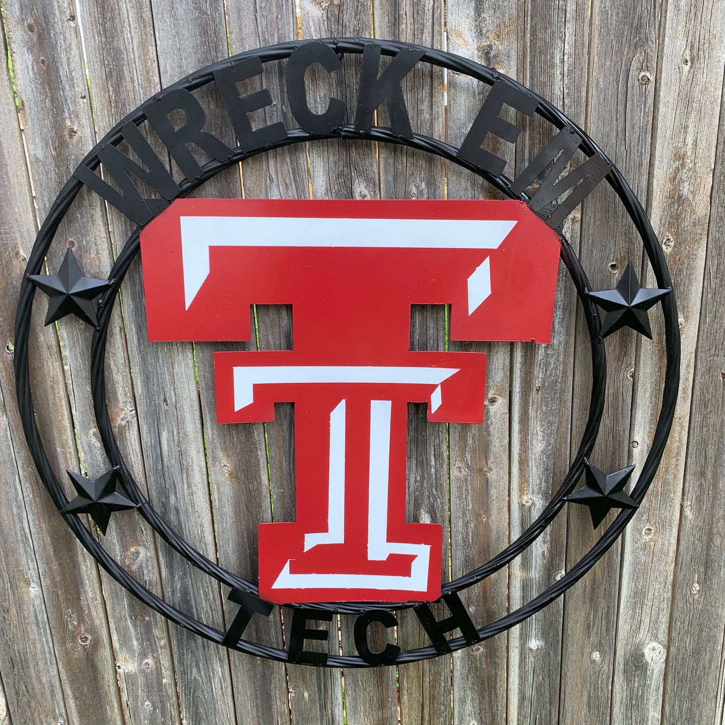 WRECKEM TEXAS TECH CUSTOM VINTAGE CRAFT METAL TEAM SIGN
