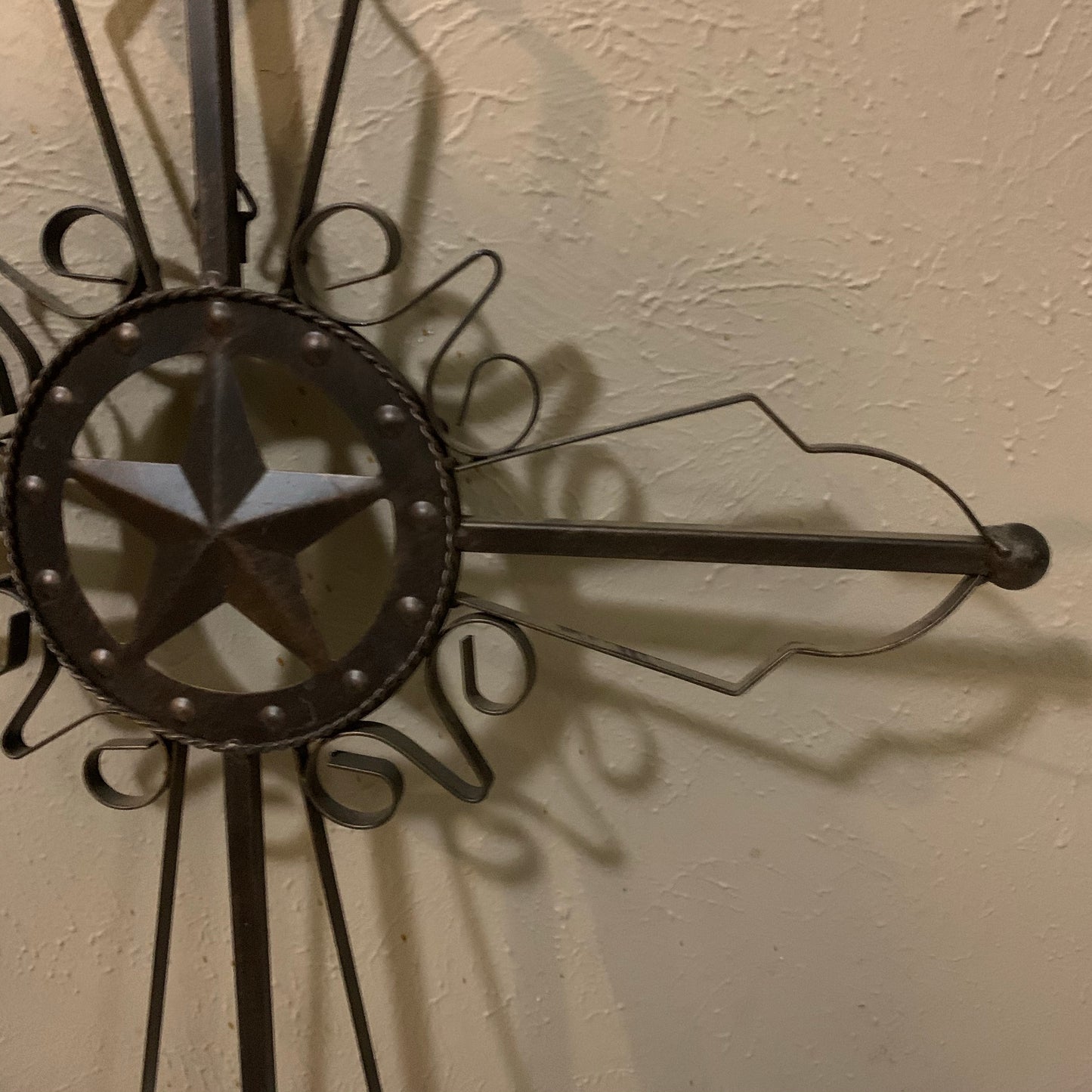 STAR METAL CROSS WALL ART DARK BRONZE COPPER