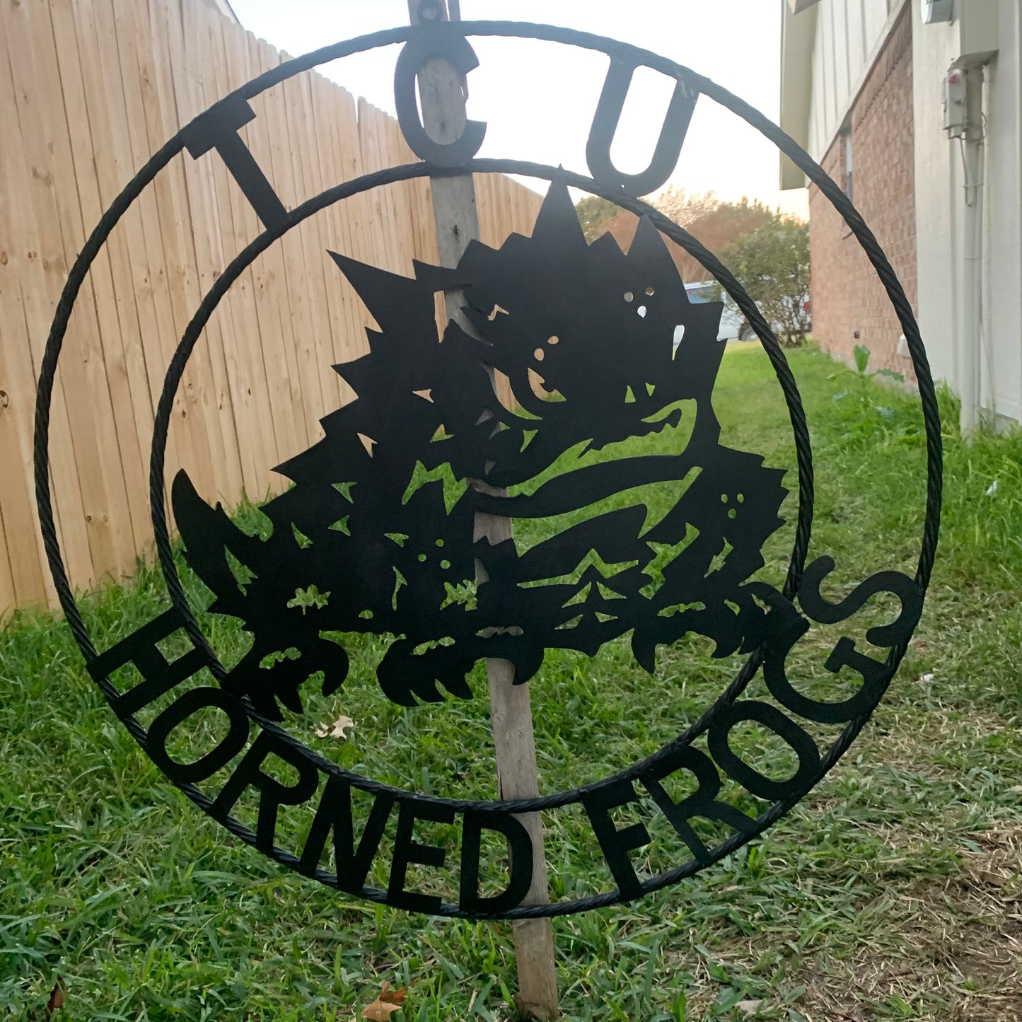 TCU HORNED FROGS BLACK CUSTOM METAL VINTAGE CRAFT TEAM SIGN HANDMADE
