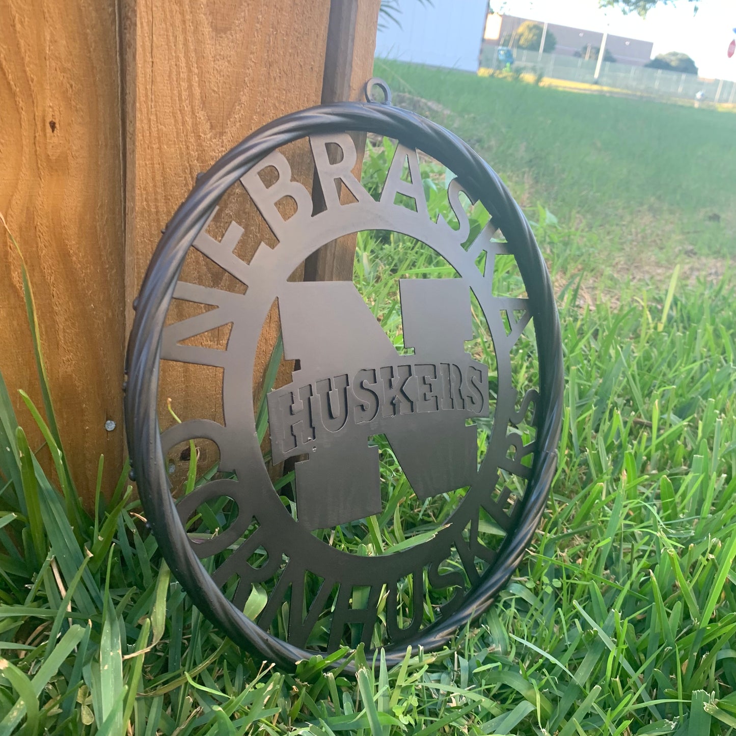 12" NEBRASKA HUSKERS BLACK METAL CUSTOM VINTAGE CRAFT TEAM SIGN