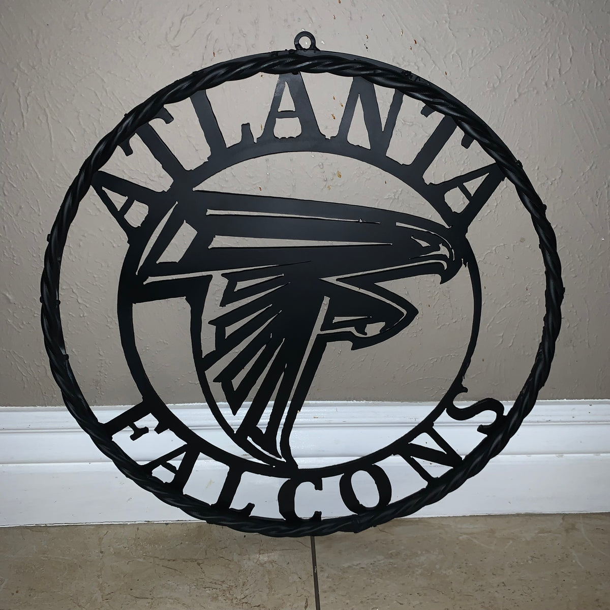 12",18",24",32",36" ATLANTA FALCONS BLACK METAL CUSTOM METAL VINTAGE CRAFT SIGN FOOTBALL TEAM WESTERN HOME DECOR HANDMADE