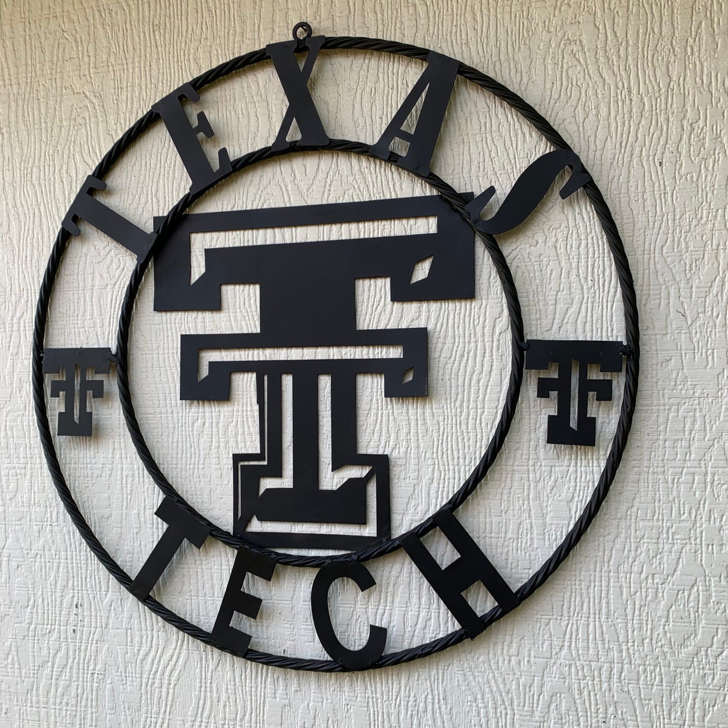 TEXAS TECH RUSTIC BLACK CUSTOM METAL VINTAGE CRAFT WESTERN HOME DECOR HANDMADE
