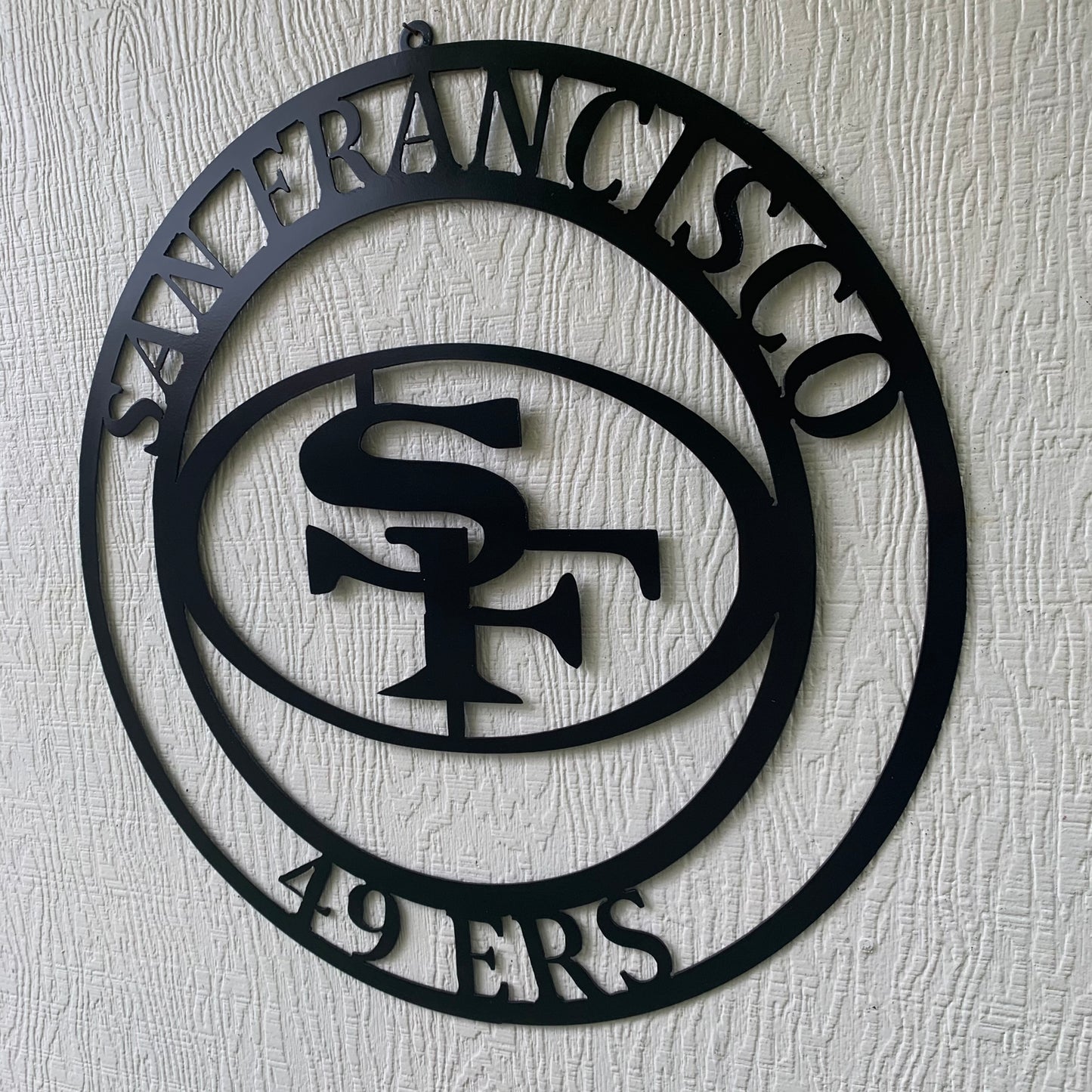 SAN FRANCISCO 49ERS METAL CUSTOM VINTAGE CRAFT TEAM SIGN RUSTIC BLACK HAND MADE IN USA 18",24",36",40",50"
