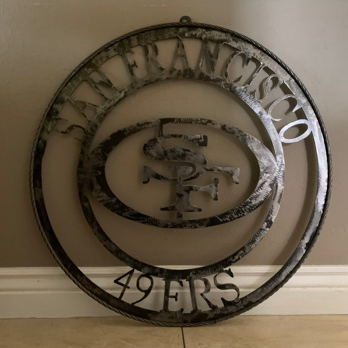 SAN FRANCISCO 49ERS METAL CUSTOM VINTAGE RAW METAL CRAFT TEAM SIGN HANDMADE 12",18",24",32",36",40",50"