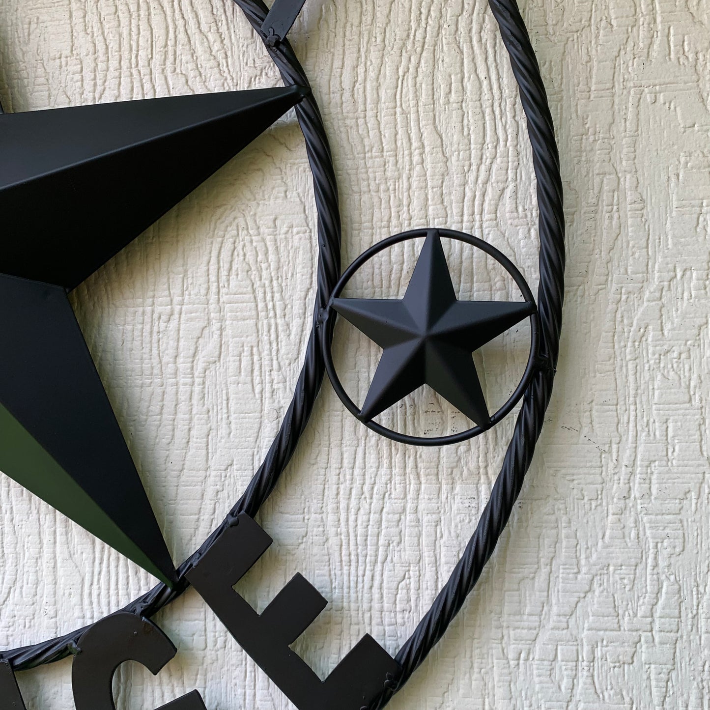 LONESTAR GARAGE STYLE CUSTOM BARN NAME STAR LONESTAR GARAGE METAL NAME BARN STAR WITH TWISTED ROPE RING 3d STAR ART WESTERN HOME DECOR RUSTIC BROWN