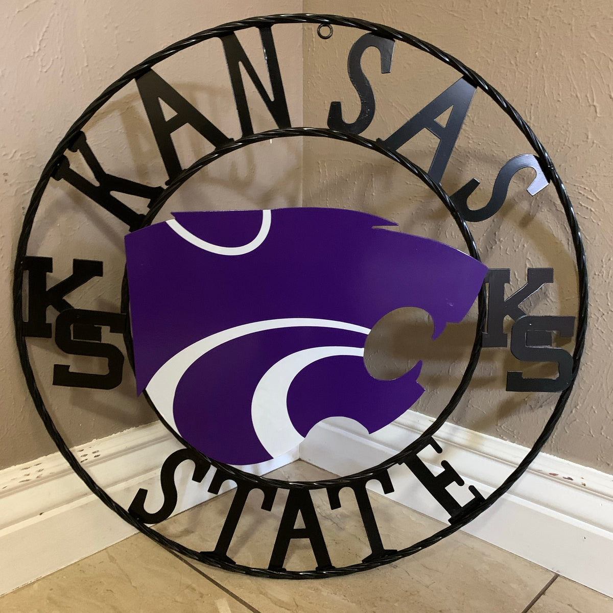 KANSAS STATE CUSTOM METAL VINTAGE CRAFT SIGN WALL ART TEAM SIGN HANDMADE #EH12127