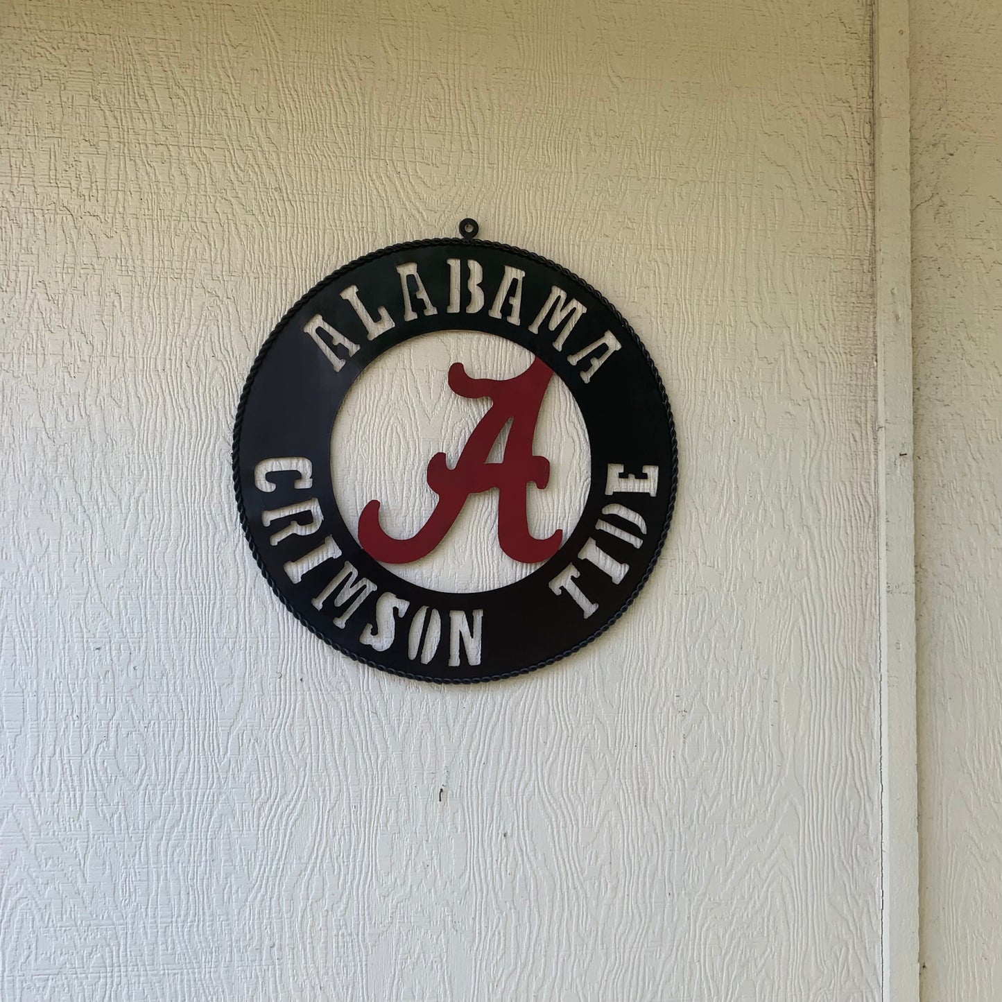 ALABAMA CRIMSON TIDE WIDE BAND RING CUSTOM METAL VINTAGE SIGN TEAM HANDMADE