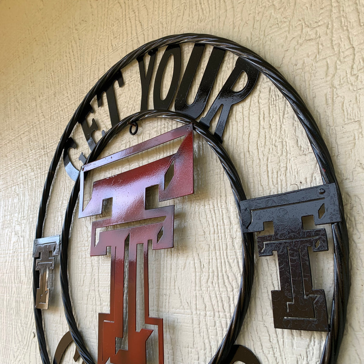12", 18", 24", 32" GET YOUR GUNS UP TEXAS TECH CUSTOM METAL VINTAGE CRAFT TEAM SIGN