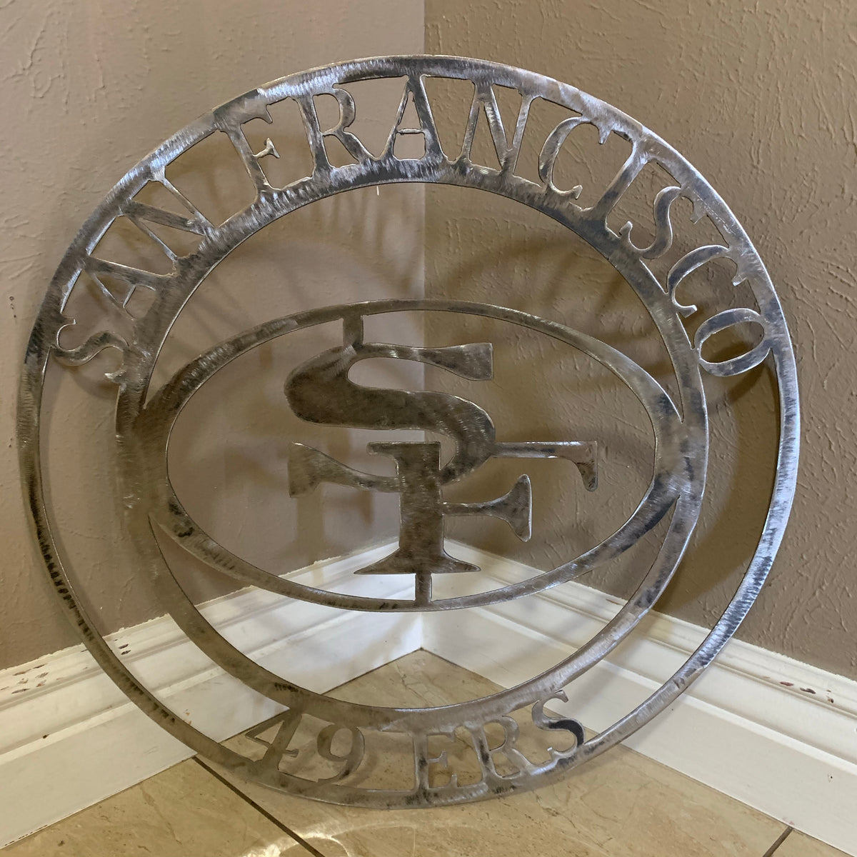 SAN FRANCISCO 49ERS METAL CUSTOM VINTAGE RAW METAL CRAFT TEAM SIGN HANDMADE 12",18",24",32",36",40",50"