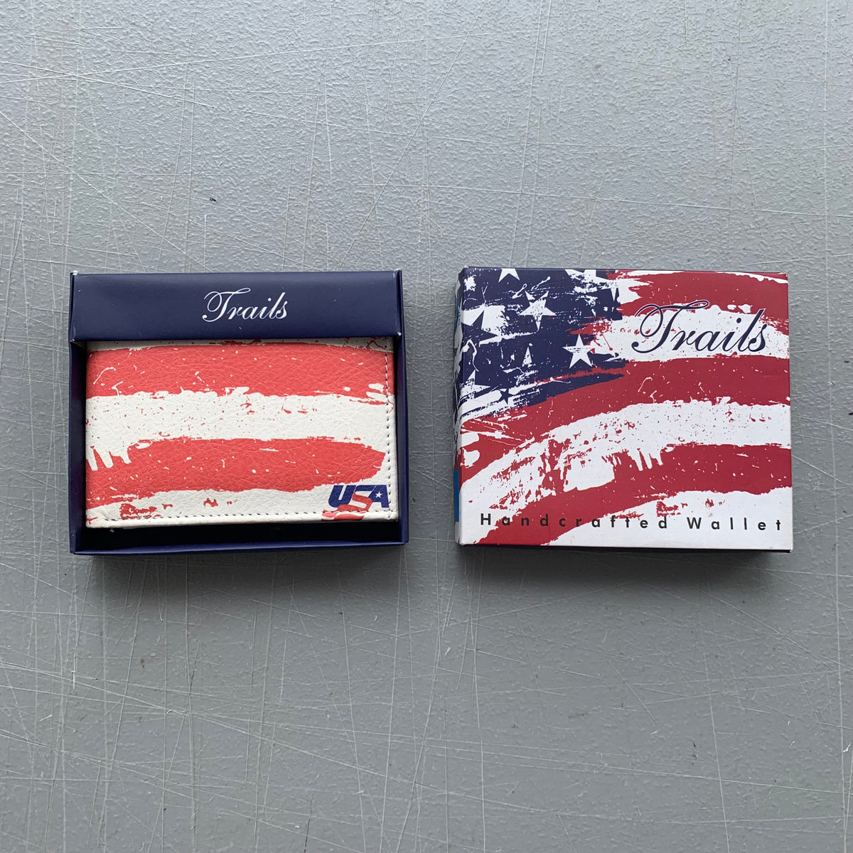 5" USA FLAG RED WHITE BLUE WALLET LEATHER BIFOLD WALLET NEW