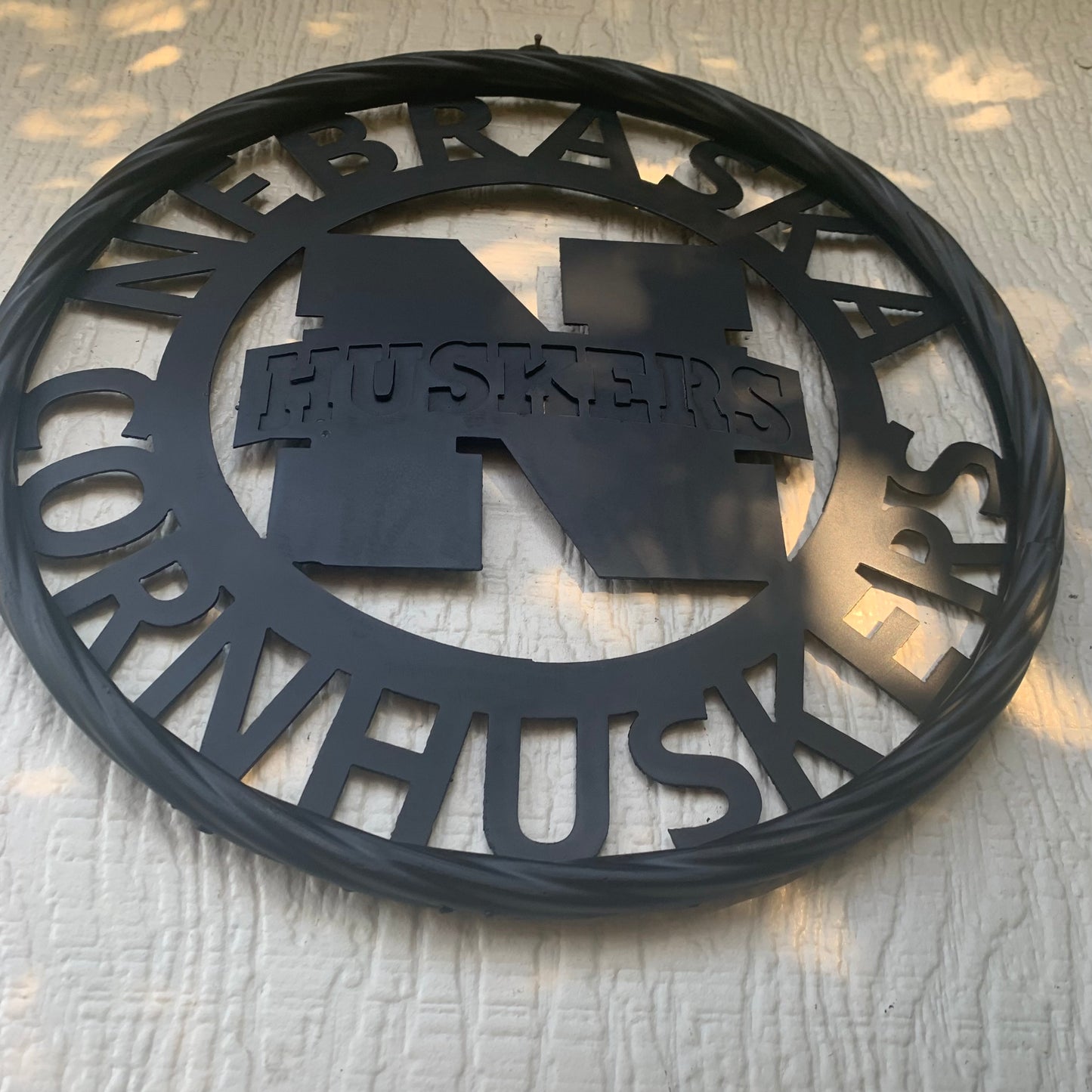 12" NEBRASKA HUSKERS BLACK METAL CUSTOM VINTAGE CRAFT TEAM SIGN