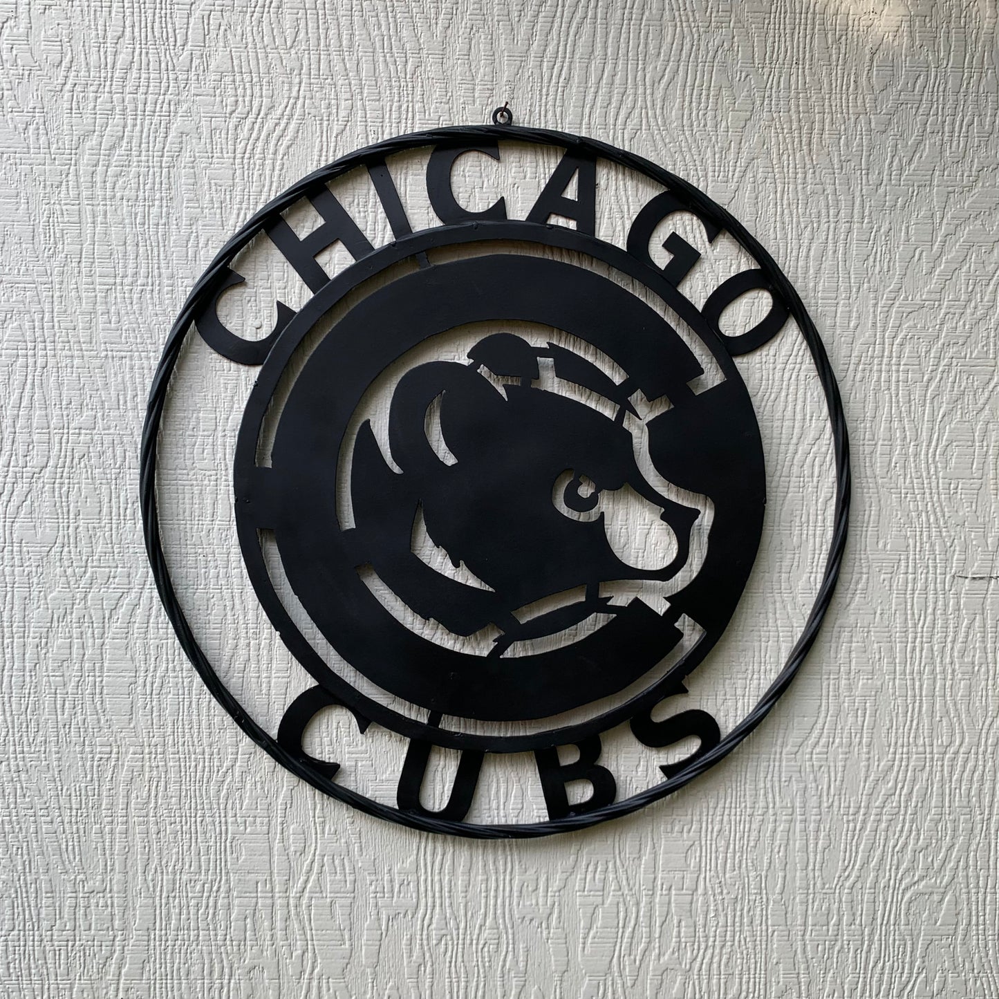 12", 18", 24", 32" CHICAGO CUBS CUSTOM BLACK & RAW METAL VINTAGE CRAFT TEAM SPORTS SIGN HANDMADE
