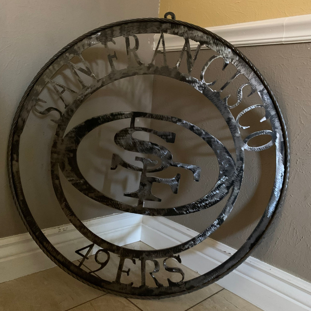 SAN FRANCISCO 49ERS METAL CUSTOM VINTAGE RAW METAL CRAFT TEAM SIGN HANDMADE 12",18",24",32",36",40",50"