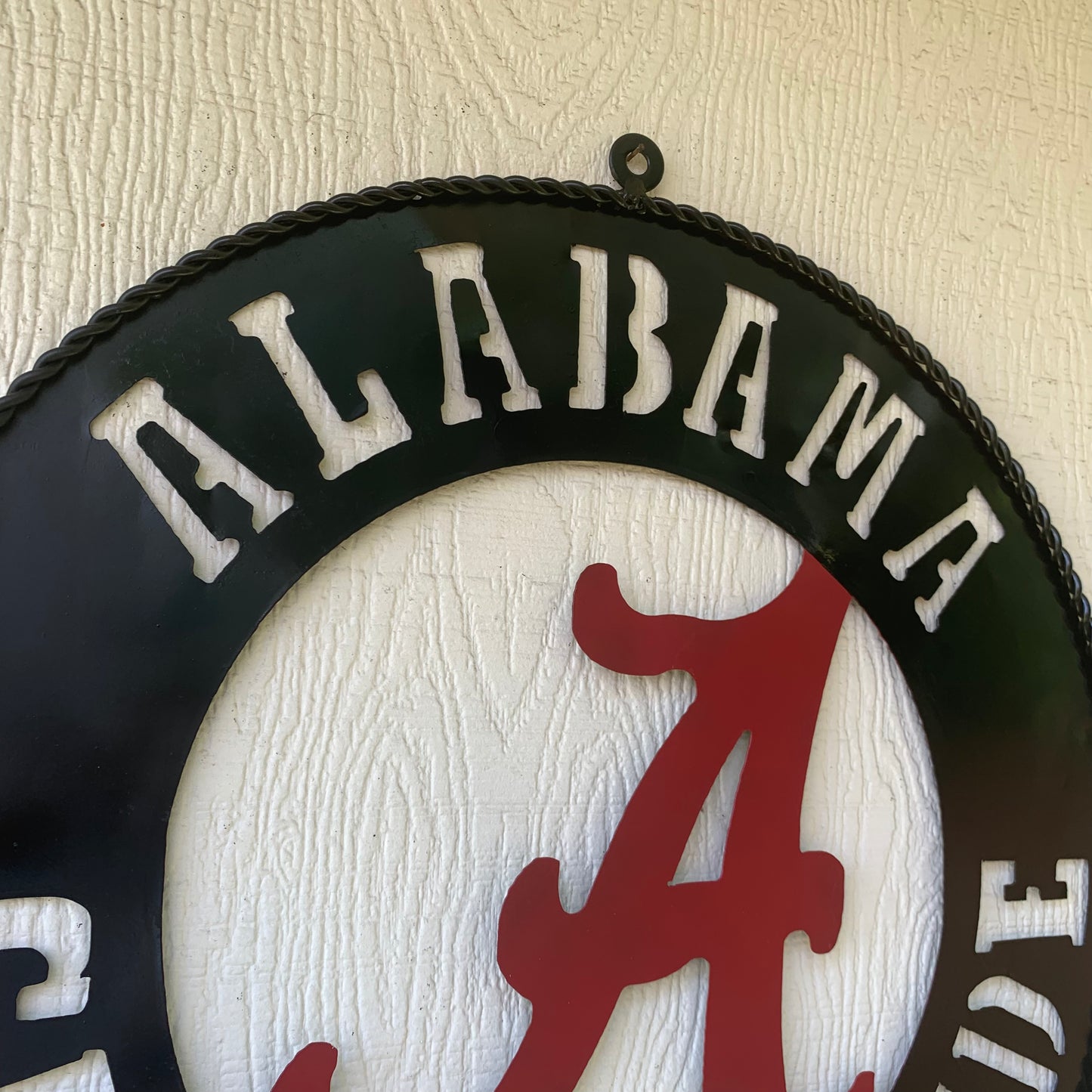 ALABAMA CRIMSON TIDE WIDE BAND RING CUSTOM METAL VINTAGE SIGN TEAM HANDMADE