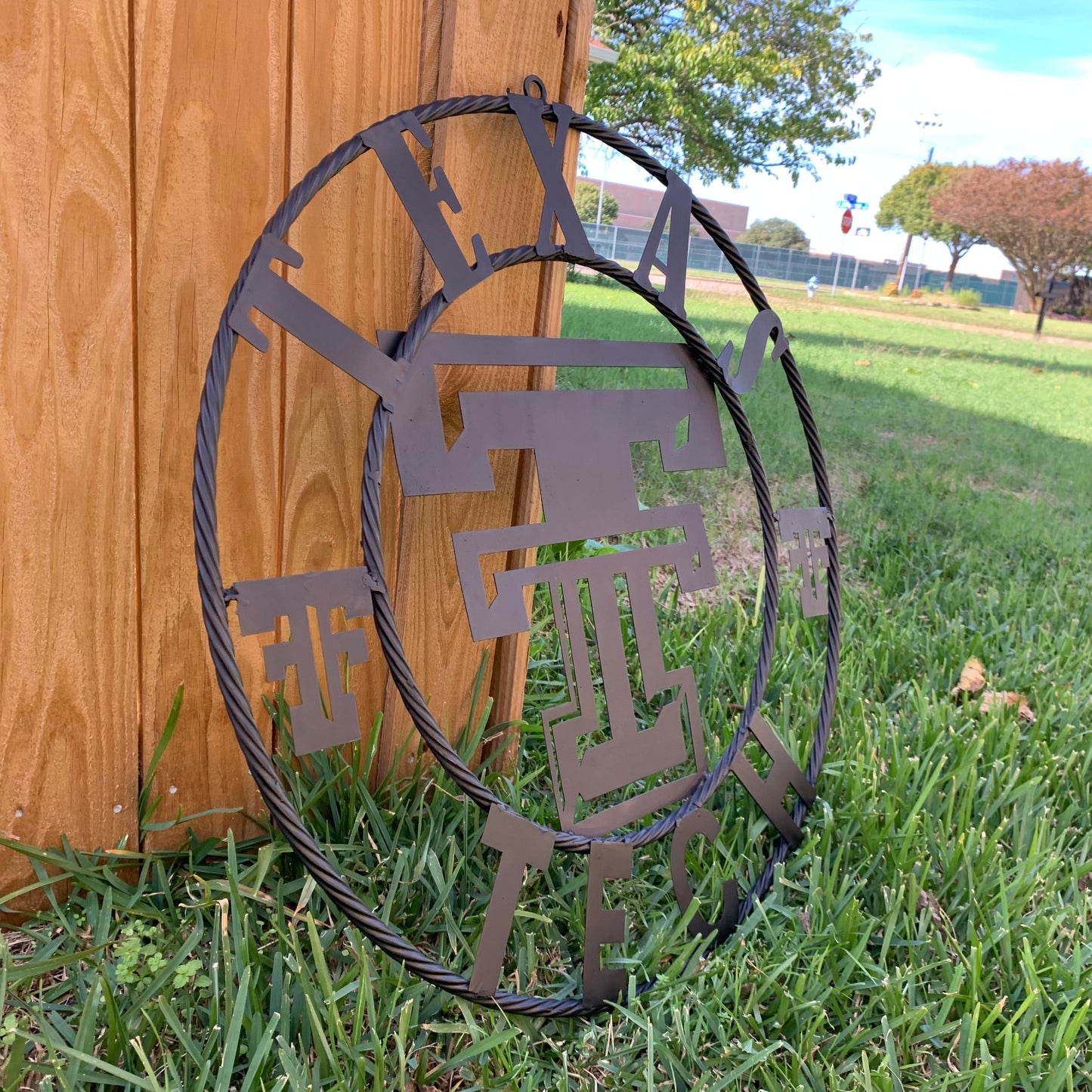 TEXAS TECH RUSTIC BLACK CUSTOM METAL VINTAGE CRAFT WESTERN HOME DECOR HANDMADE