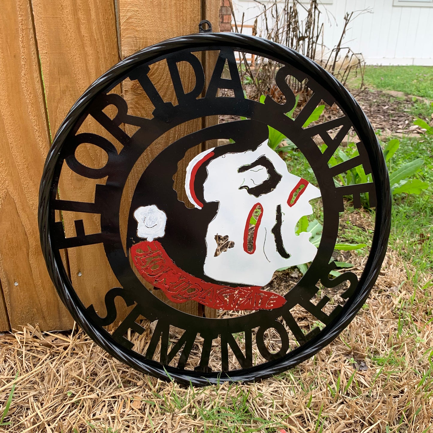 12", 18", 24", 32" FSU FLORIDA STATE SEMINOLES INDIAN LOGO METAL CUSTOM VINTAGE CRAFT TEAM SIGN