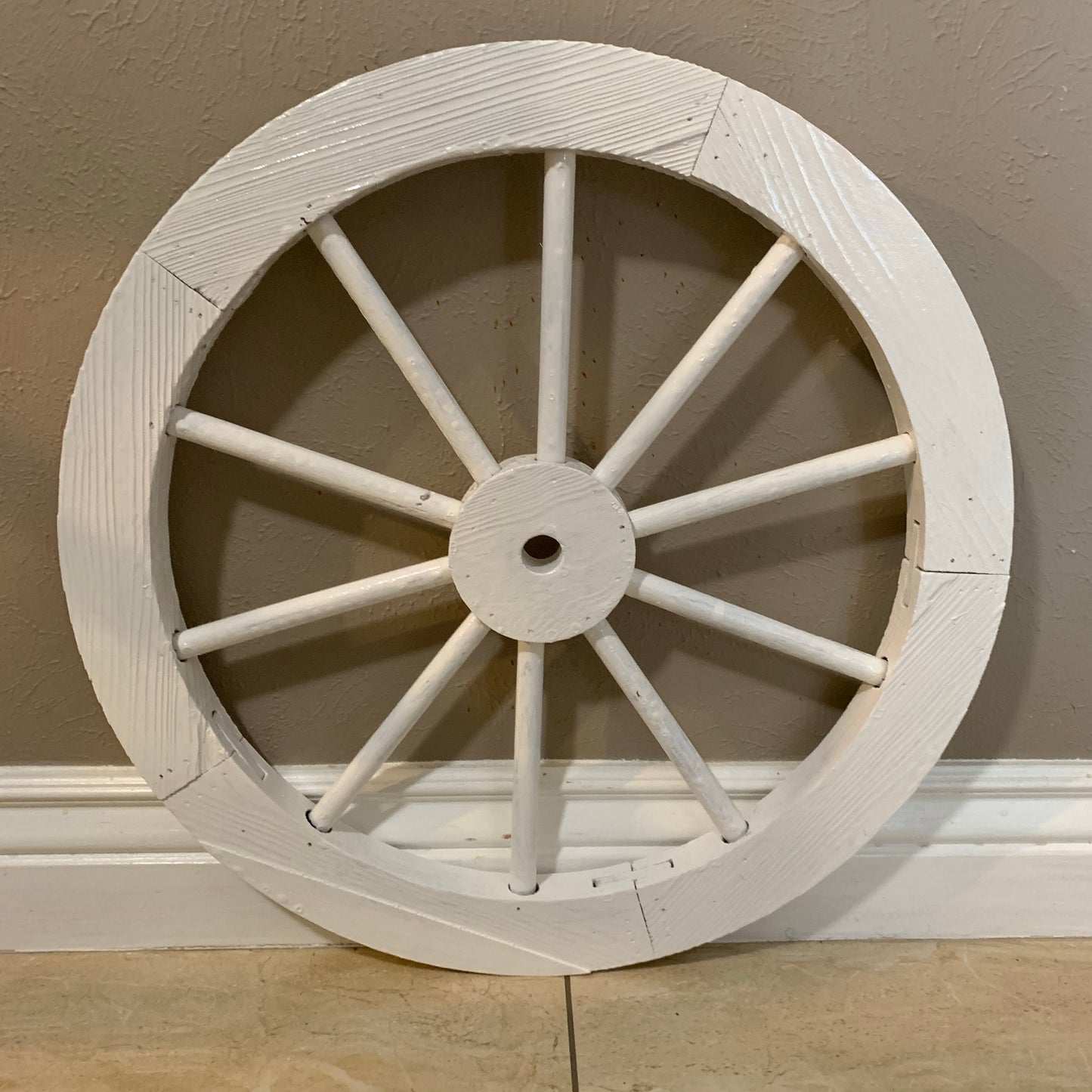 16",24",30" WAGON WHEEL BARN WHITE WOOD & MORE WESTERN HOME DECOR HANDMADE NEW #EH11189