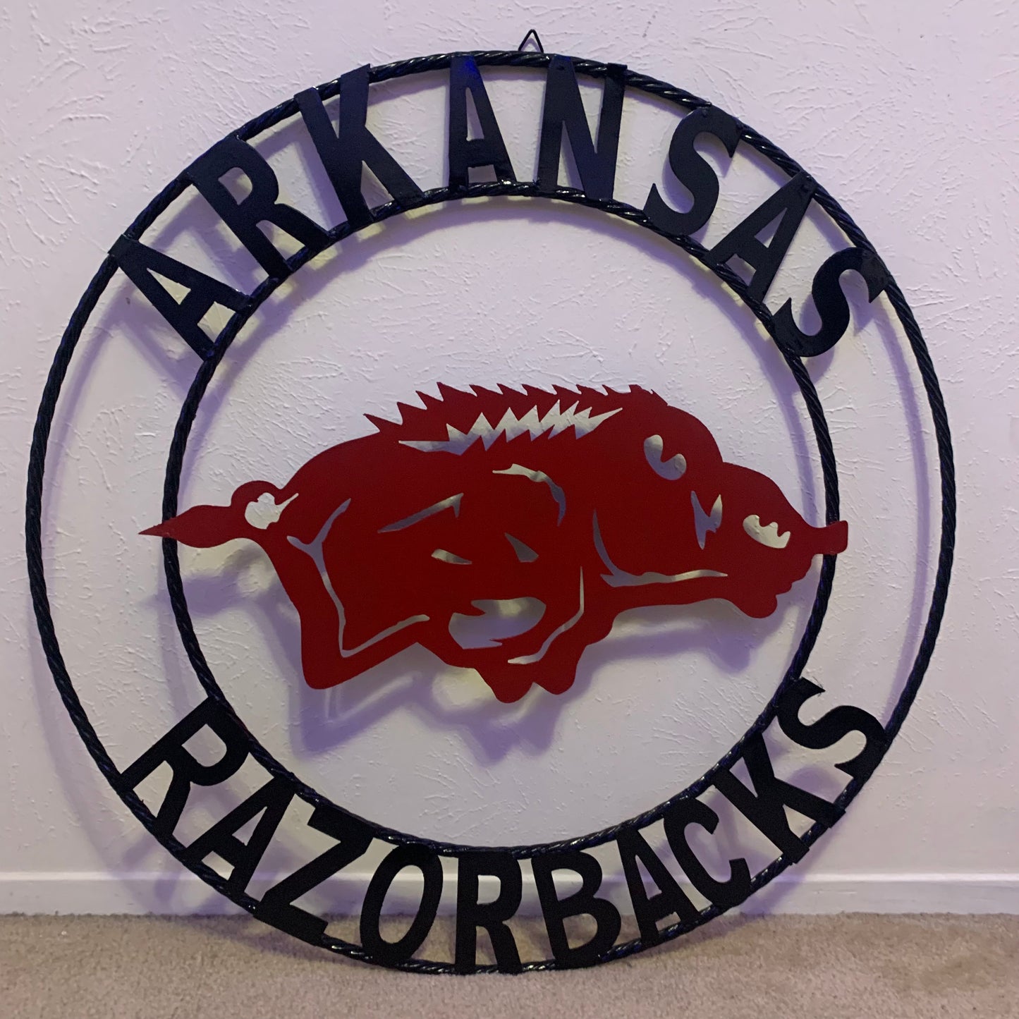 ARKANSAS RAZORBACKS CUSTOM METAL VINTAGE CRAFT SIGN TEAM WALL ART WESTERN HOME DECOR HANDAMADE