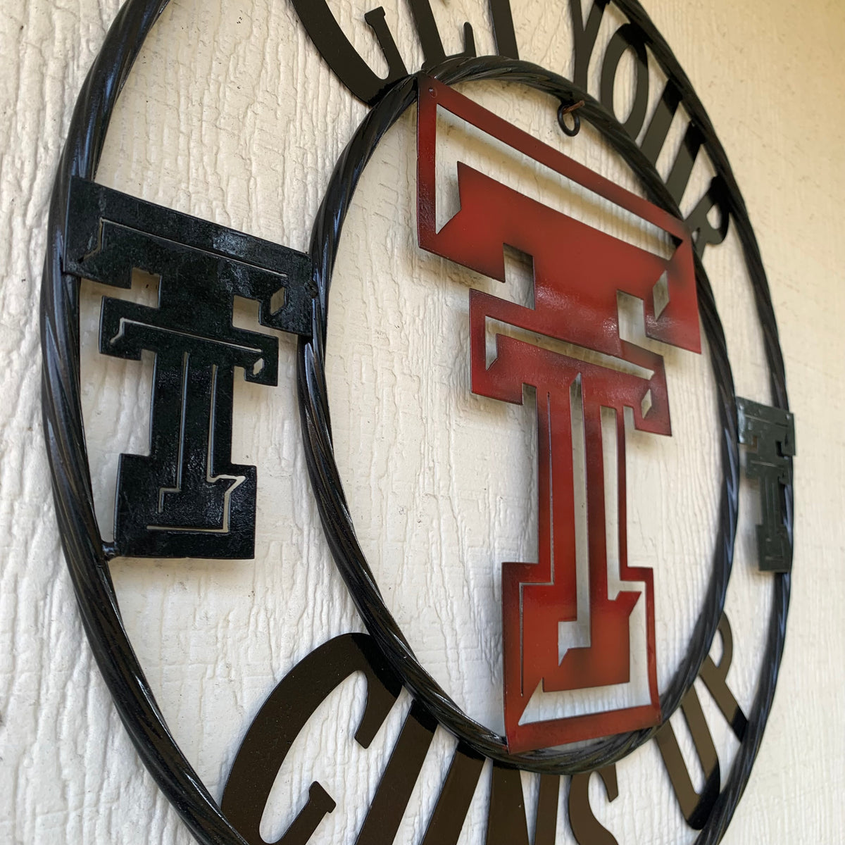 12", 18", 24", 32" GET YOUR GUNS UP TEXAS TECH CUSTOM METAL VINTAGE CRAFT TEAM SIGN