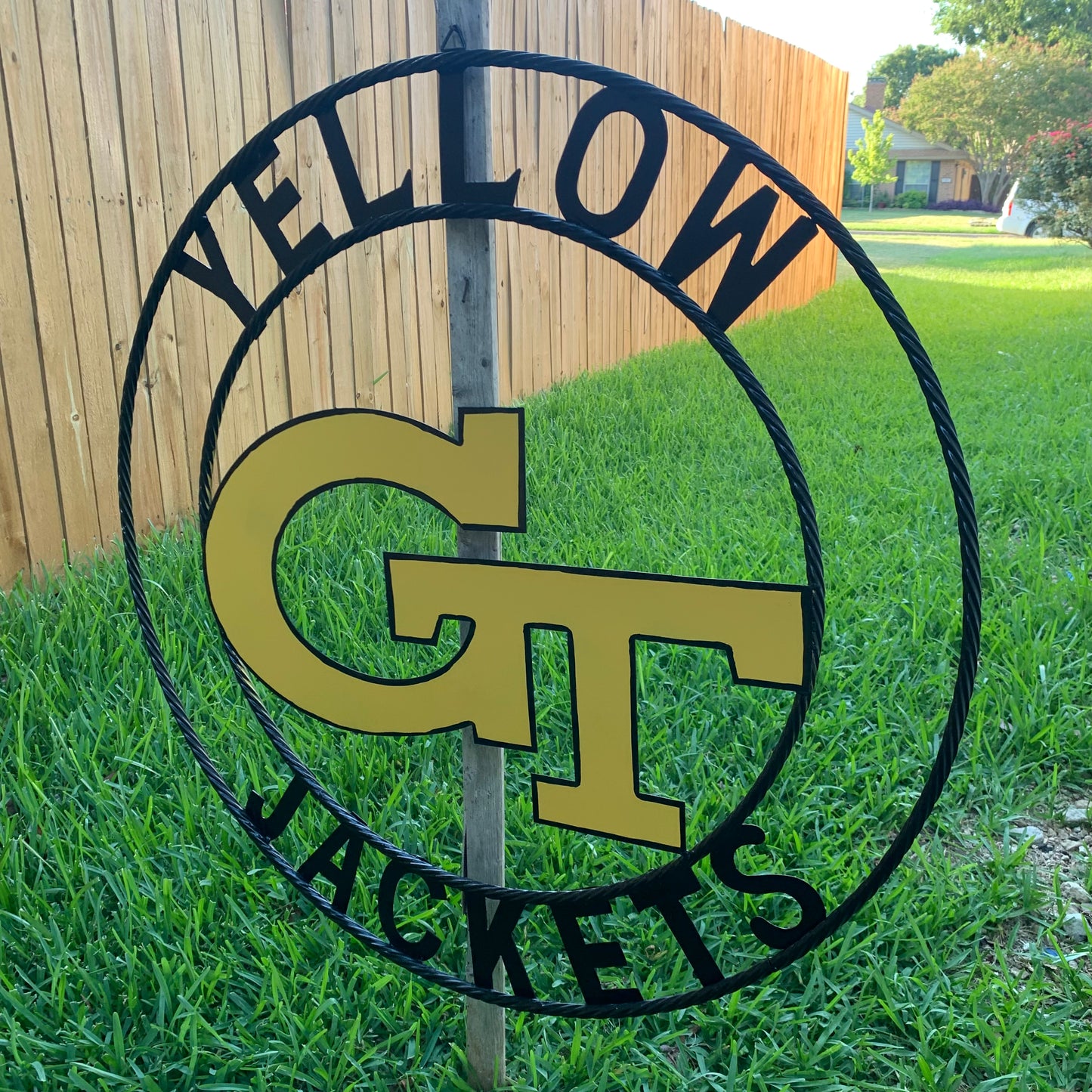 GEORGIA TECH YELLOW JACKETS CUSTOM METAL VINTAGE CRAFT SIGN TEAM WALL ART WESTERN HOME DECOR HANDMADE 12",18",24",32",36"