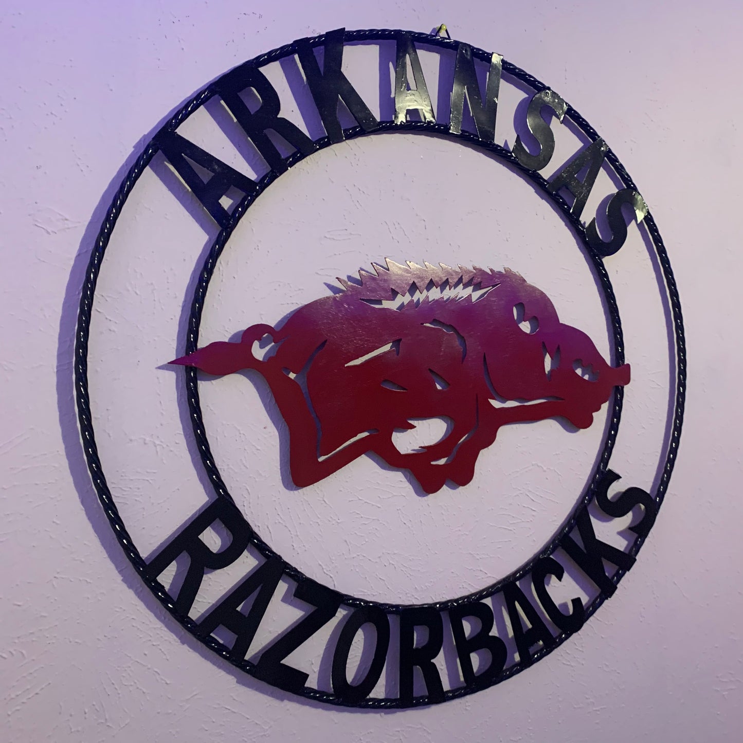 ARKANSAS RAZORBACKS CUSTOM METAL VINTAGE CRAFT SIGN TEAM WALL ART WESTERN HOME DECOR HANDAMADE