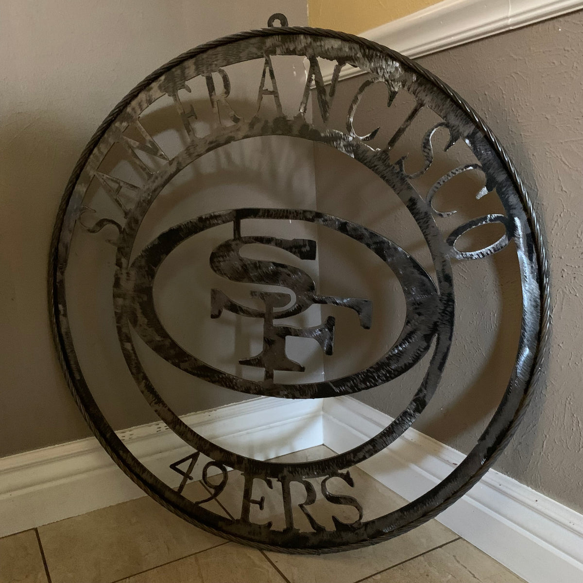 SAN FRANCISCO 49ERS METAL CUSTOM VINTAGE RAW METAL CRAFT TEAM SIGN HANDMADE 12",18",24",32",36",40",50"