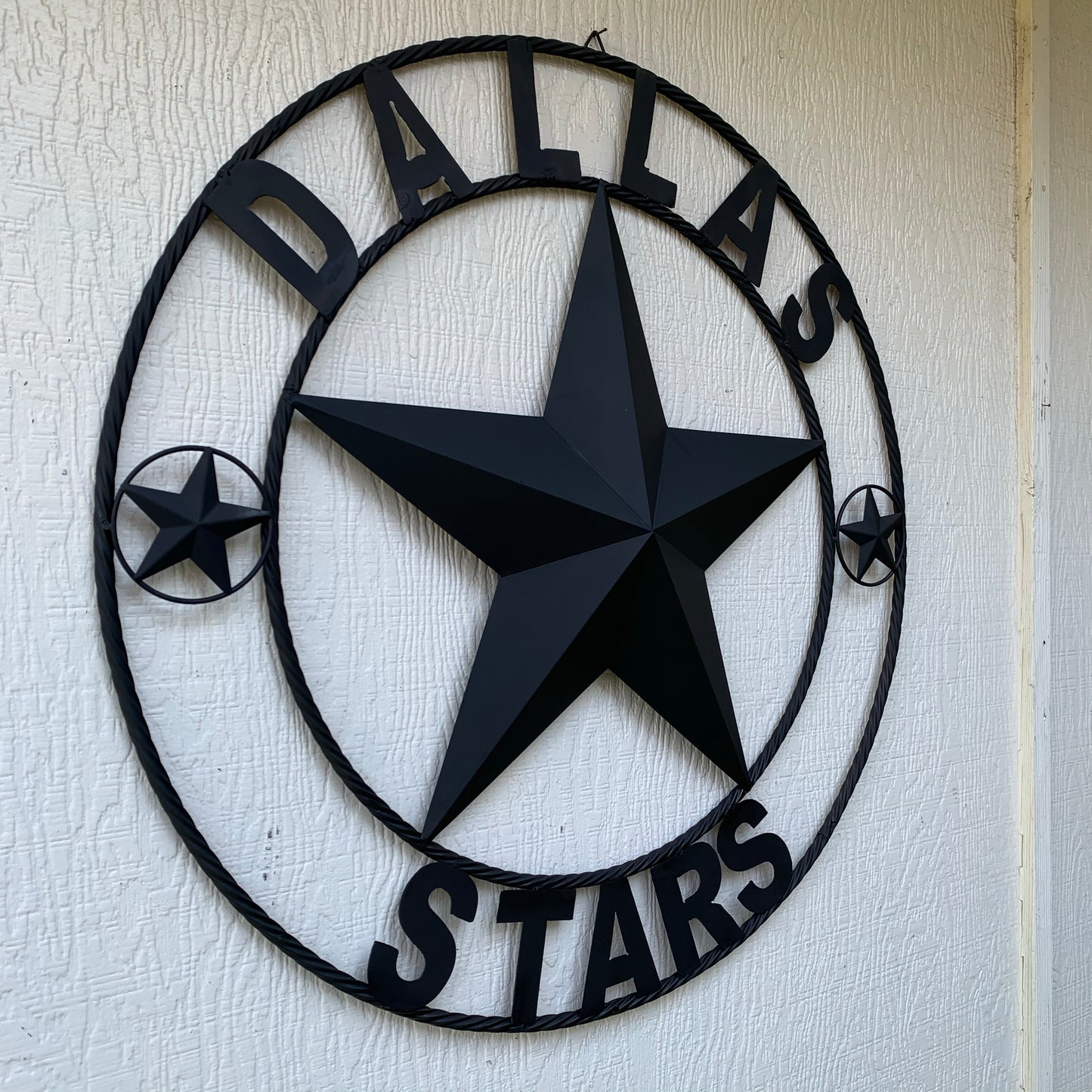 DALLAS STARS RUSTIC BLACK LONE STAR METAL HOCKEY TEAM WESTERN HOME DECOR CRAFT