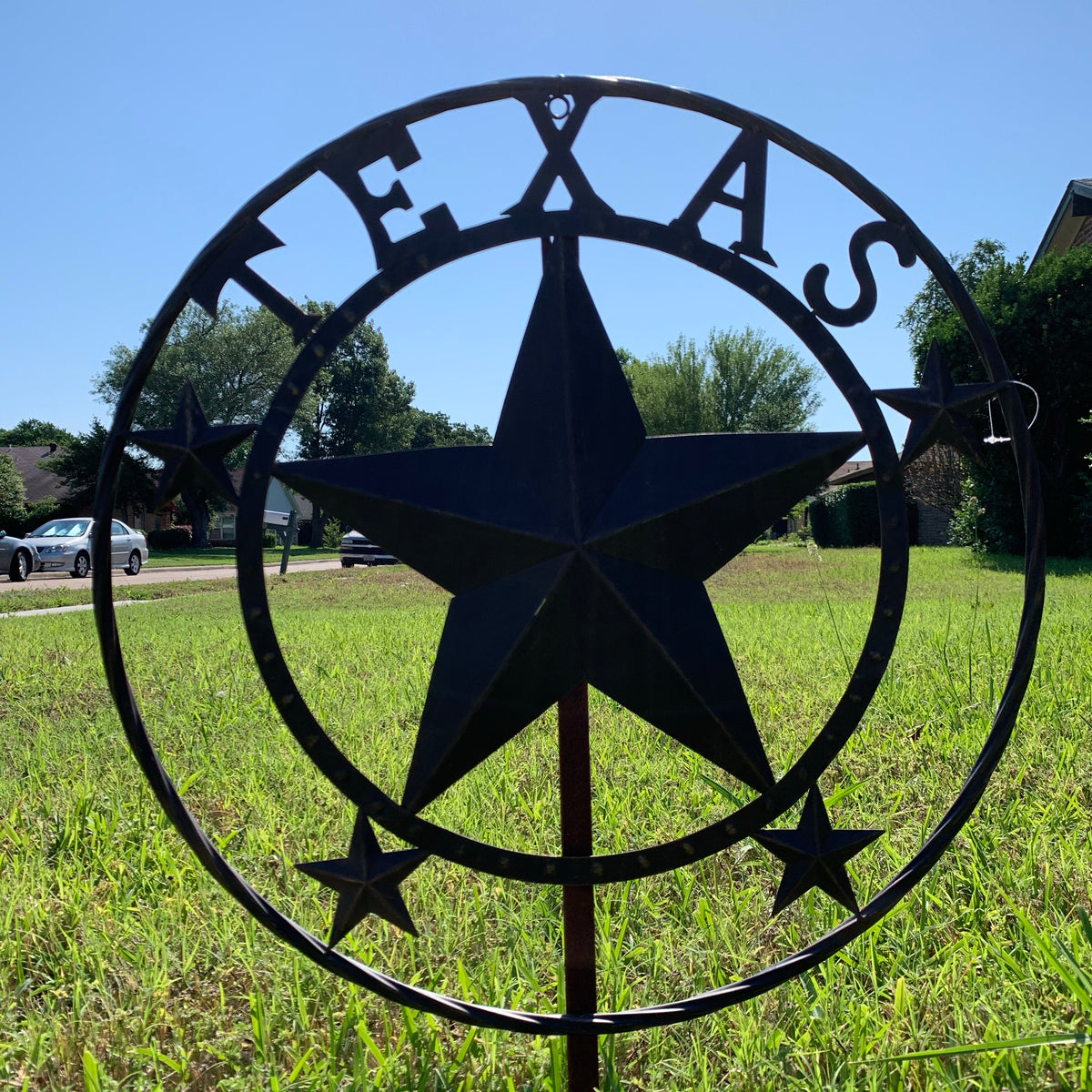 24" TEXAS BEADED COLIBROX BARN STAR METAL LONE STAR WESTERN HOME DECOR HANDMADE RUSTIC BRONZE COPPER NEW