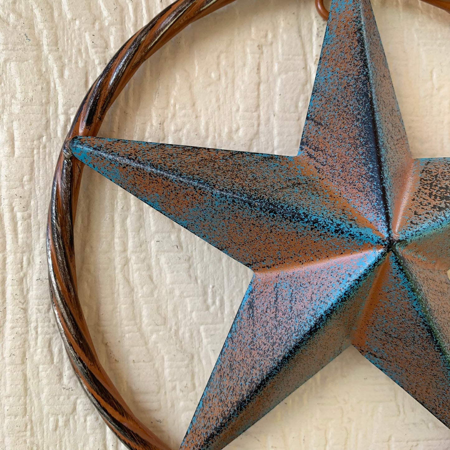 TURQUOISE DISTRESSED BARN METAL STAR WESTERN HOME DECOR ART HANDMADE #EH13601