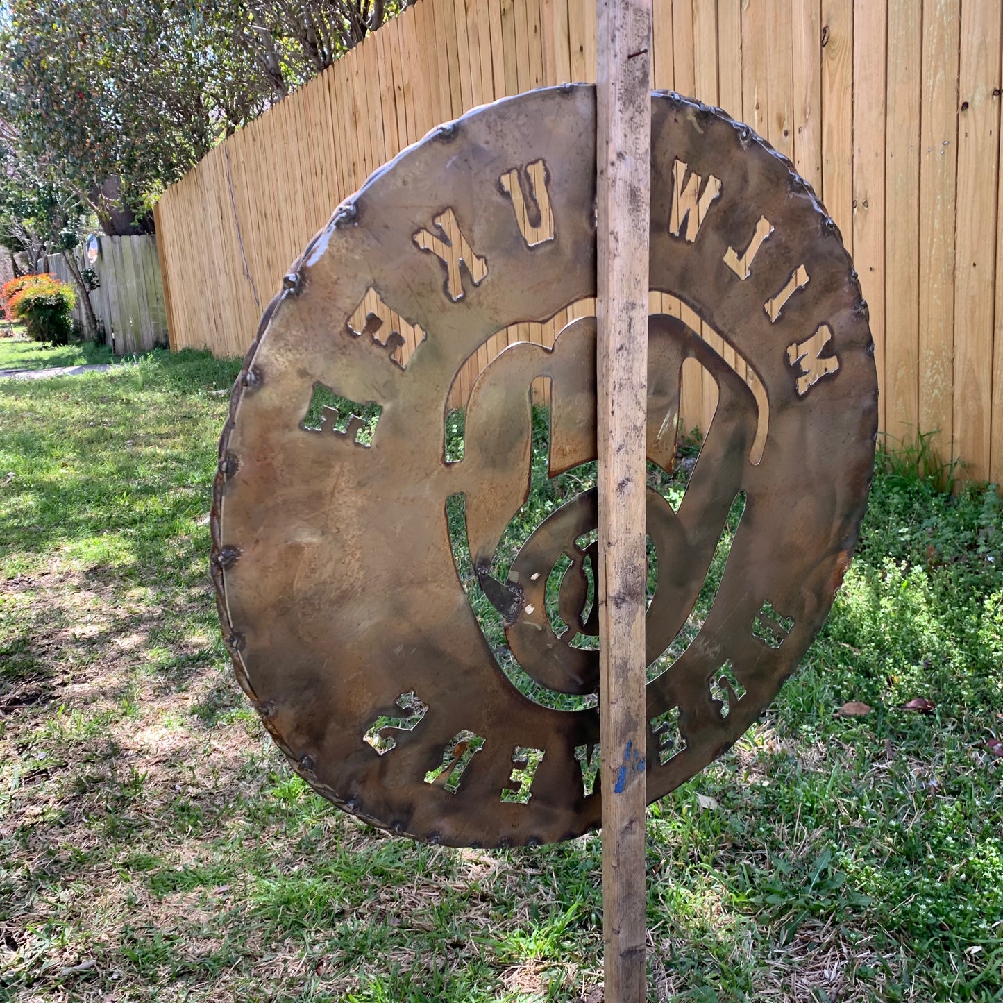 24" MILWAUKEE BREWERS RAW METAL WIDE BAND DISC STYLE CUSTOM METAL VINTAGE CRAFT TEAM SIGN HANDMADE