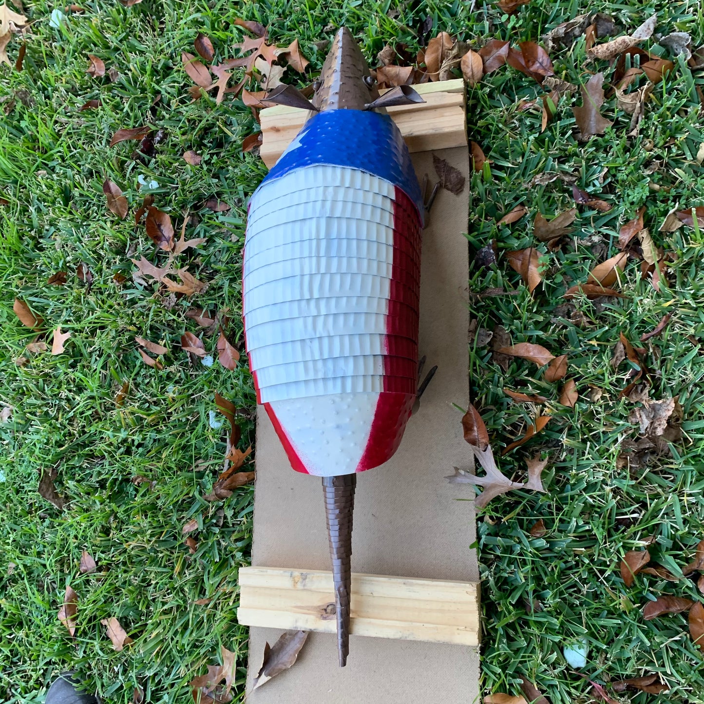 TEXAS FLAG ARMADILLO GARDEN ANIMAL SCULPTURE YARD ART METAL DECOR ORNAMENT PATRIOTIC DECOR HANDMADE #EH12220 30",22",14",10"