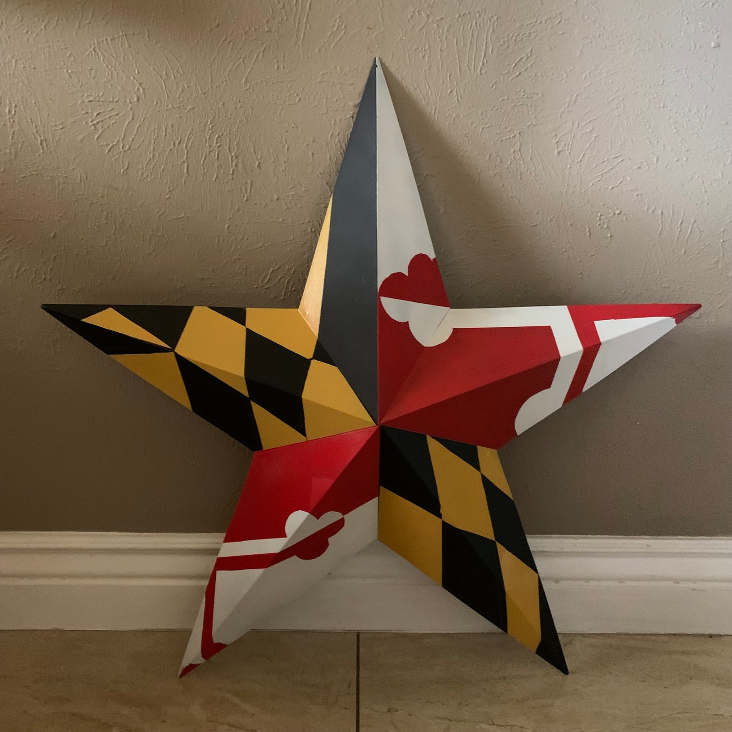 MARYLAND FLAG BARN METAL STAR WESTERN HOME DECOR HANDMADE 22",24",30",36" #EH10423