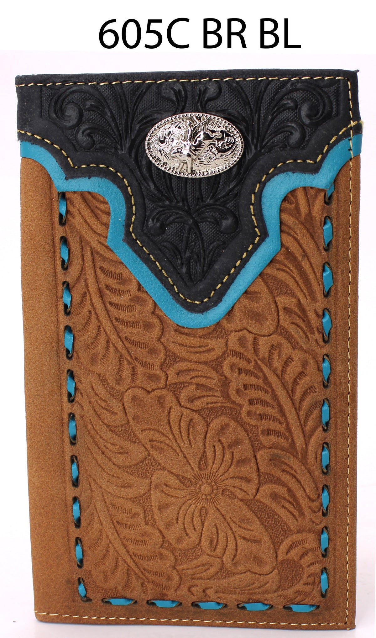 MEN'S GENUINE LEATHER CHECKBOOK WALLET WESTERN NEW