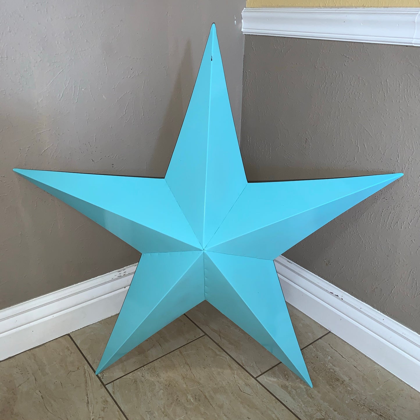 #EH11132 TURQUOISE BARN METAL STAR WALL ART WESTERN HOME DECOR HANDMADE NEW
