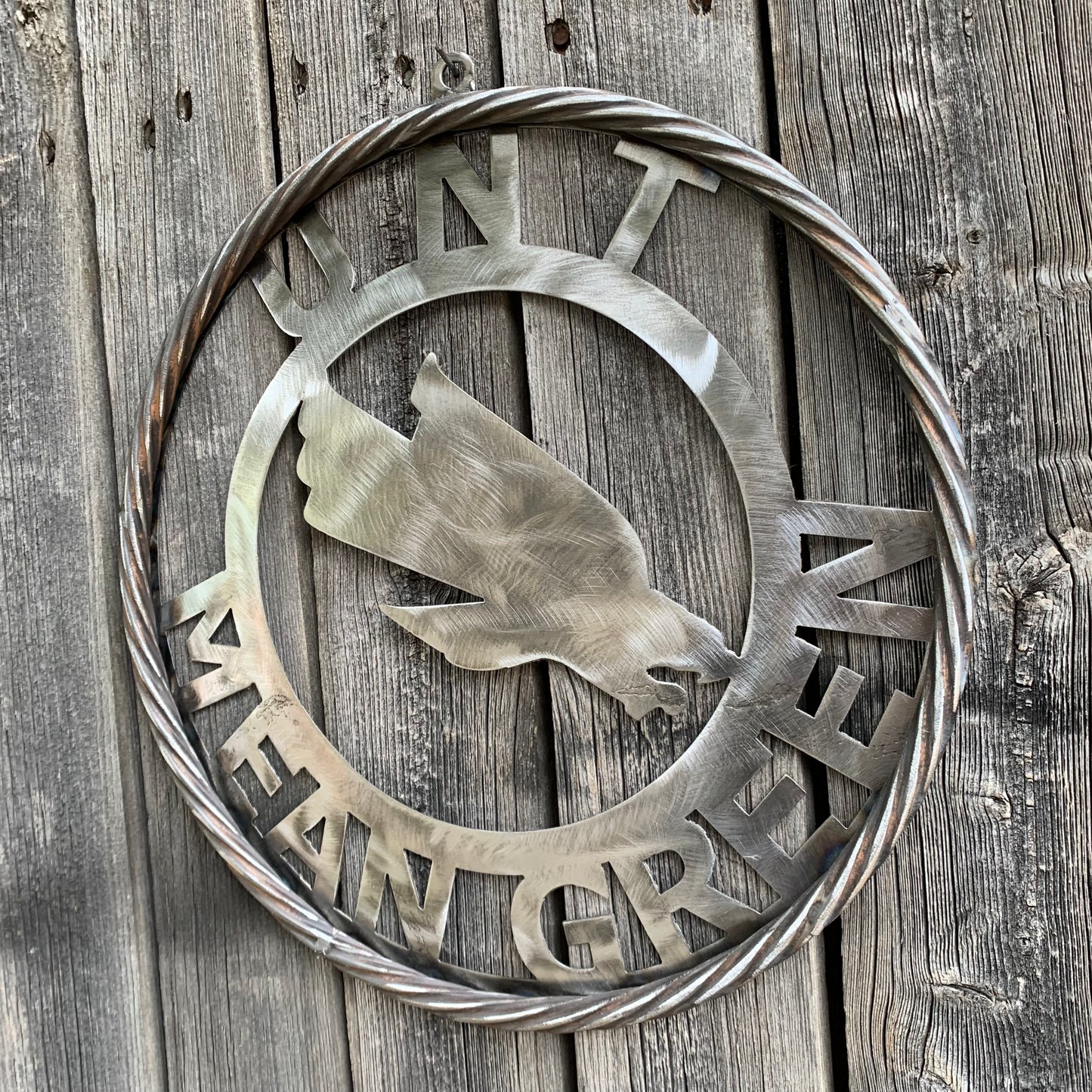 12", 18", 24", 32" UNT MEAN GREEN RAW METAL CUSTOM VINTAGE CRAFT WALL ART TEAM SIGN HANDMADE
