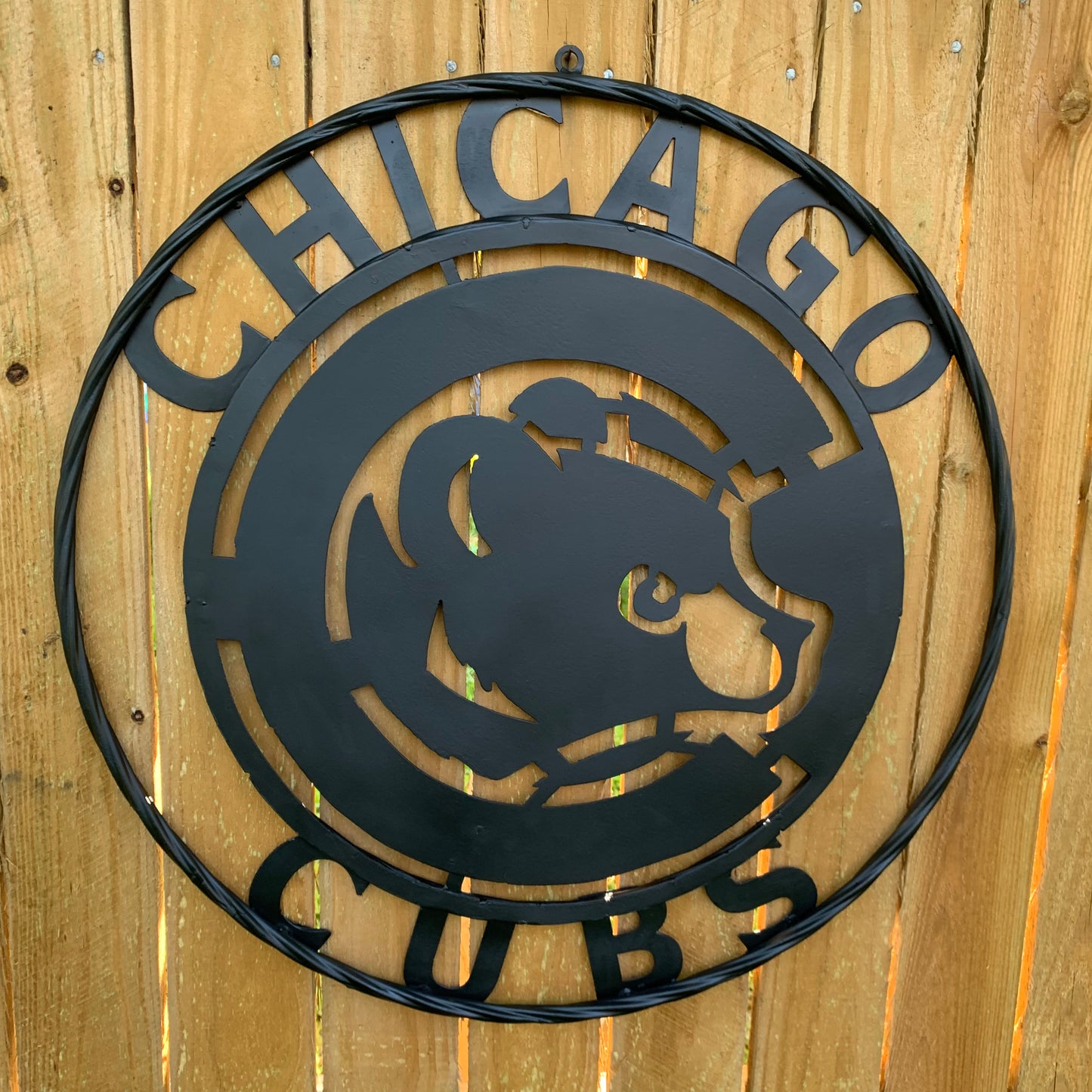 12", 18", 24", 32" CHICAGO CUBS CUSTOM BLACK & RAW METAL VINTAGE CRAFT TEAM SPORTS SIGN HANDMADE