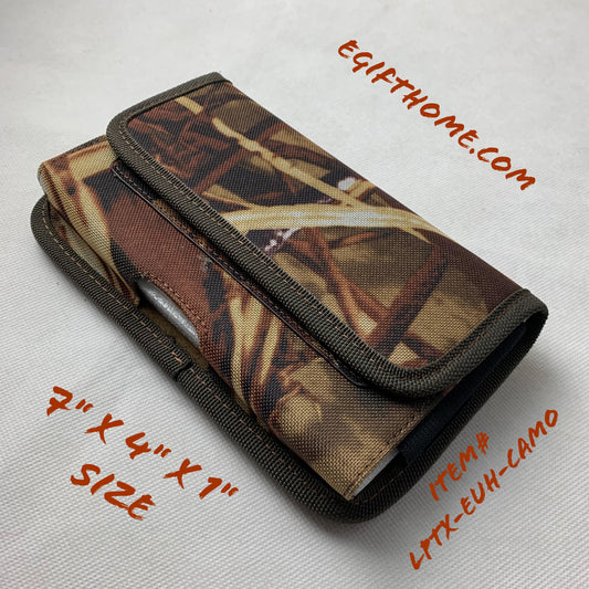 7" LUXMO WIRELESS XL MEGA EXTRA LARGE HORIZONTAL CAMO RUGGED POUCH VELCO CLOSURE  &  BELT LOOP CLIP HOLSTER CELL PHONE CASE UNIVERSAL OVERSIZE