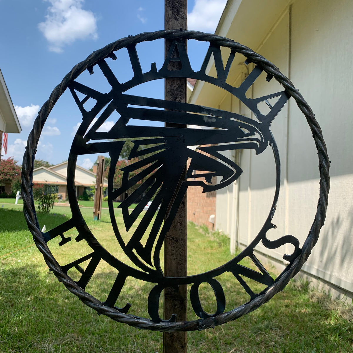18", 24", 32", 36" ATLANTA FALCONS CUSTOM RAW METAL VINTAGE CRAFT TEAM SIGN HANDMADE