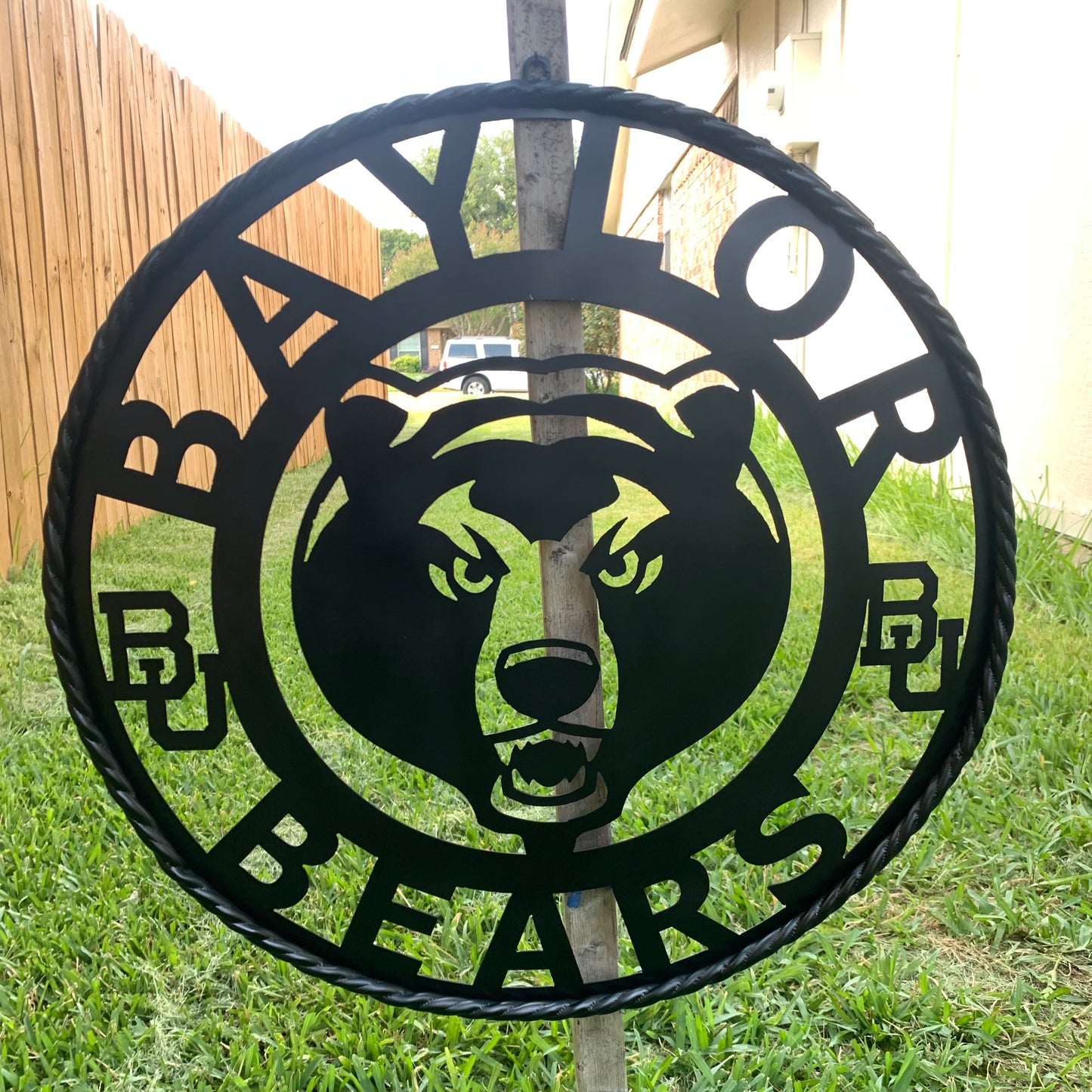 12", 18", 24", 32" BAYLOR BEARS ALL BLACK CUSTOM METAL VINTAGE TEAM SIGN WALL ART WESTERN HOME DECOR