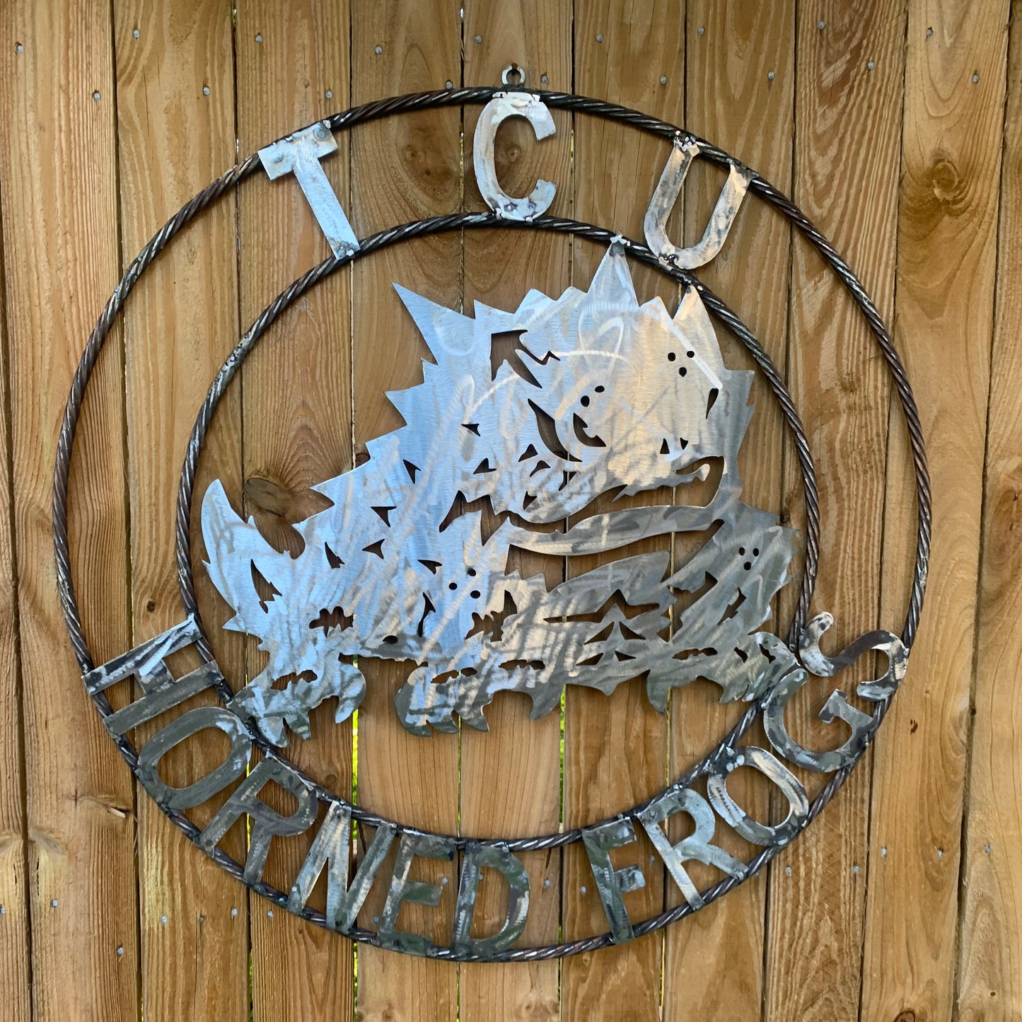 18",24",32" TCU HORNED FROGS RAW METAL CUSTOM VINTAGE CRAFT TEAM SIGN HANDMADE